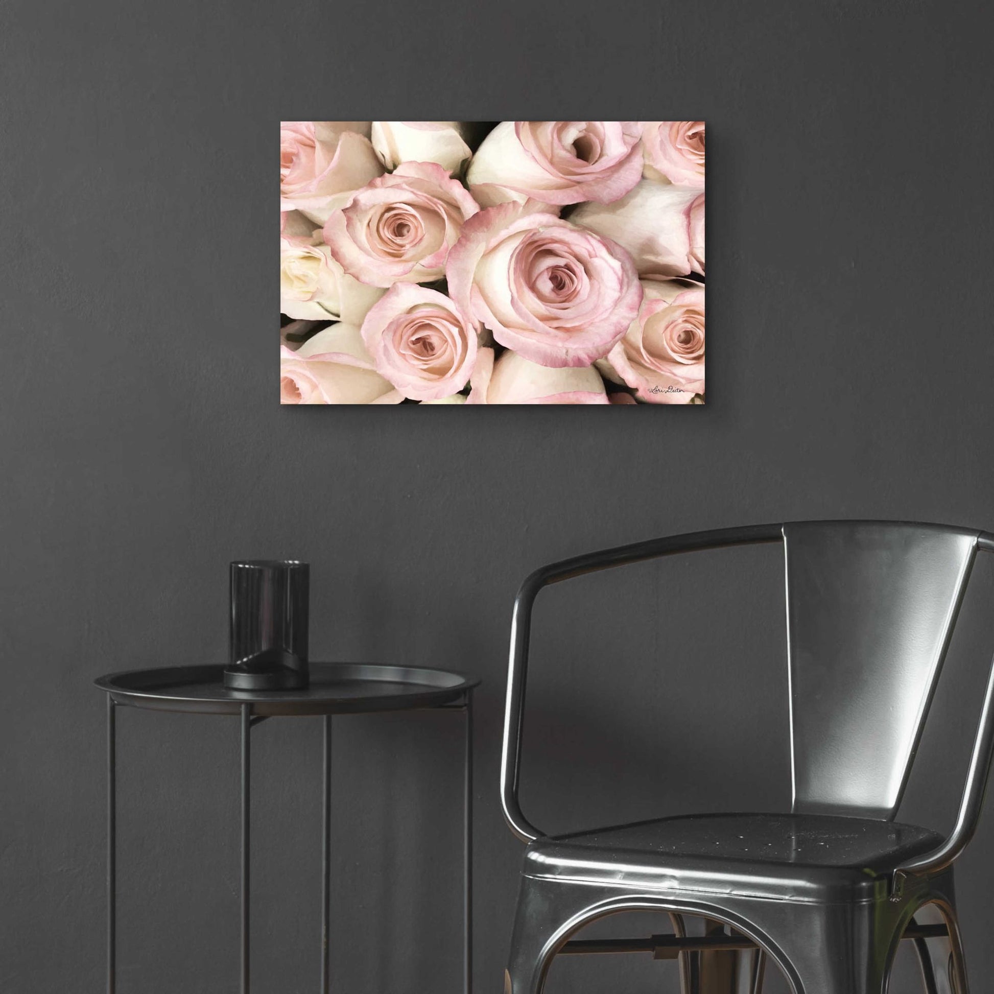 Epic Art 'Top View - Pink Roses' by Lori Deiter Acrylic Glass Wall Art,24x16