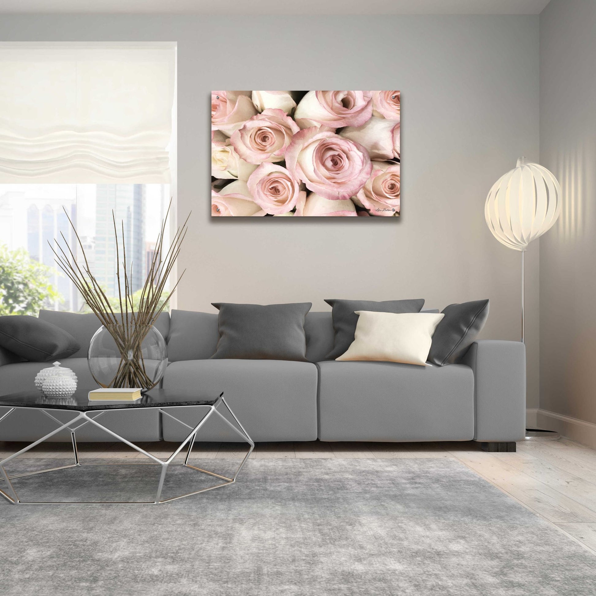 Epic Art 'Top View - Pink Roses' by Lori Deiter Acrylic Glass Wall Art,36x24