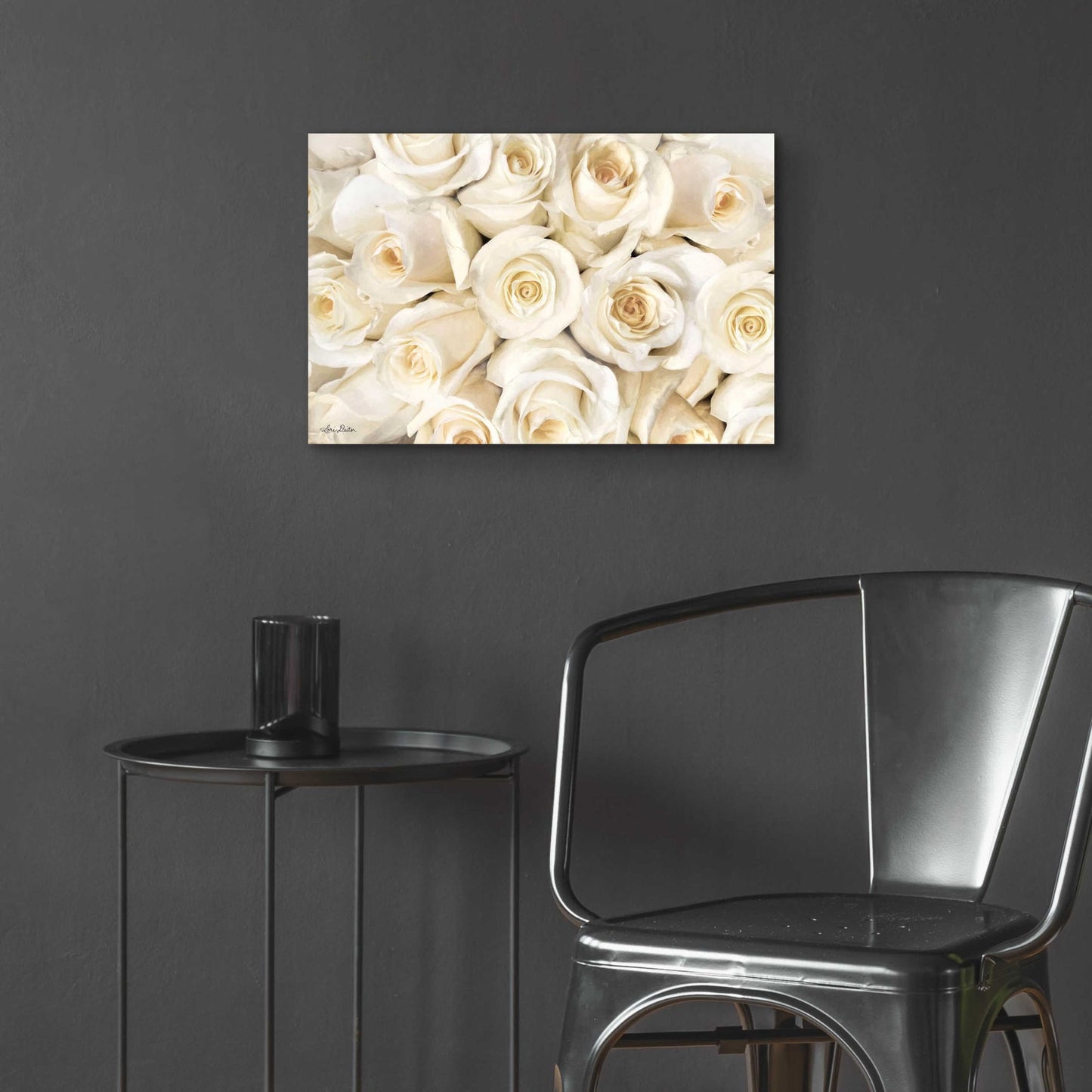 Epic Art 'Top View - White Roses' by Lori Deiter Acrylic Glass Wall Art,24x16