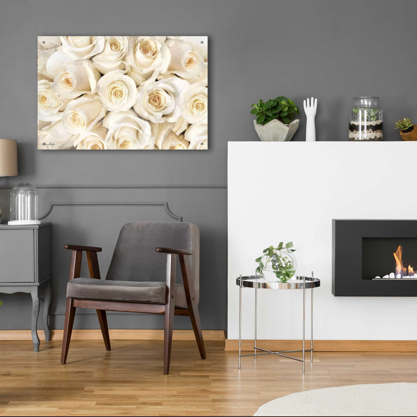 Epic Art 'Top View - White Roses' by Lori Deiter Acrylic Glass Wall Art,36x24