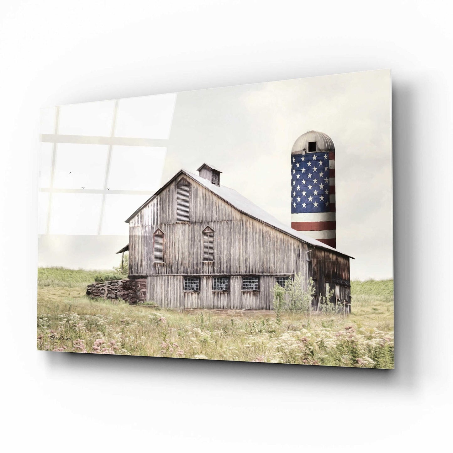 Epic Art 'One Land, One Flag' by Lori Deiter Acrylic Glass Wall Art,16x12