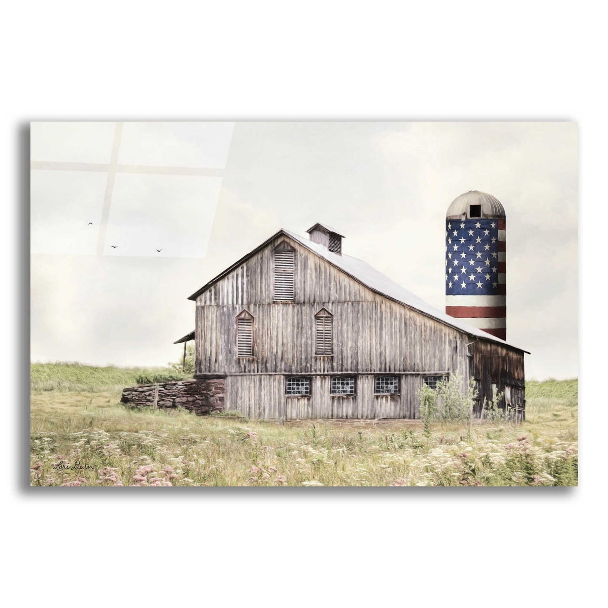 Epic Art 'One Land, One Flag' by Lori Deiter Acrylic Glass Wall Art,24x16