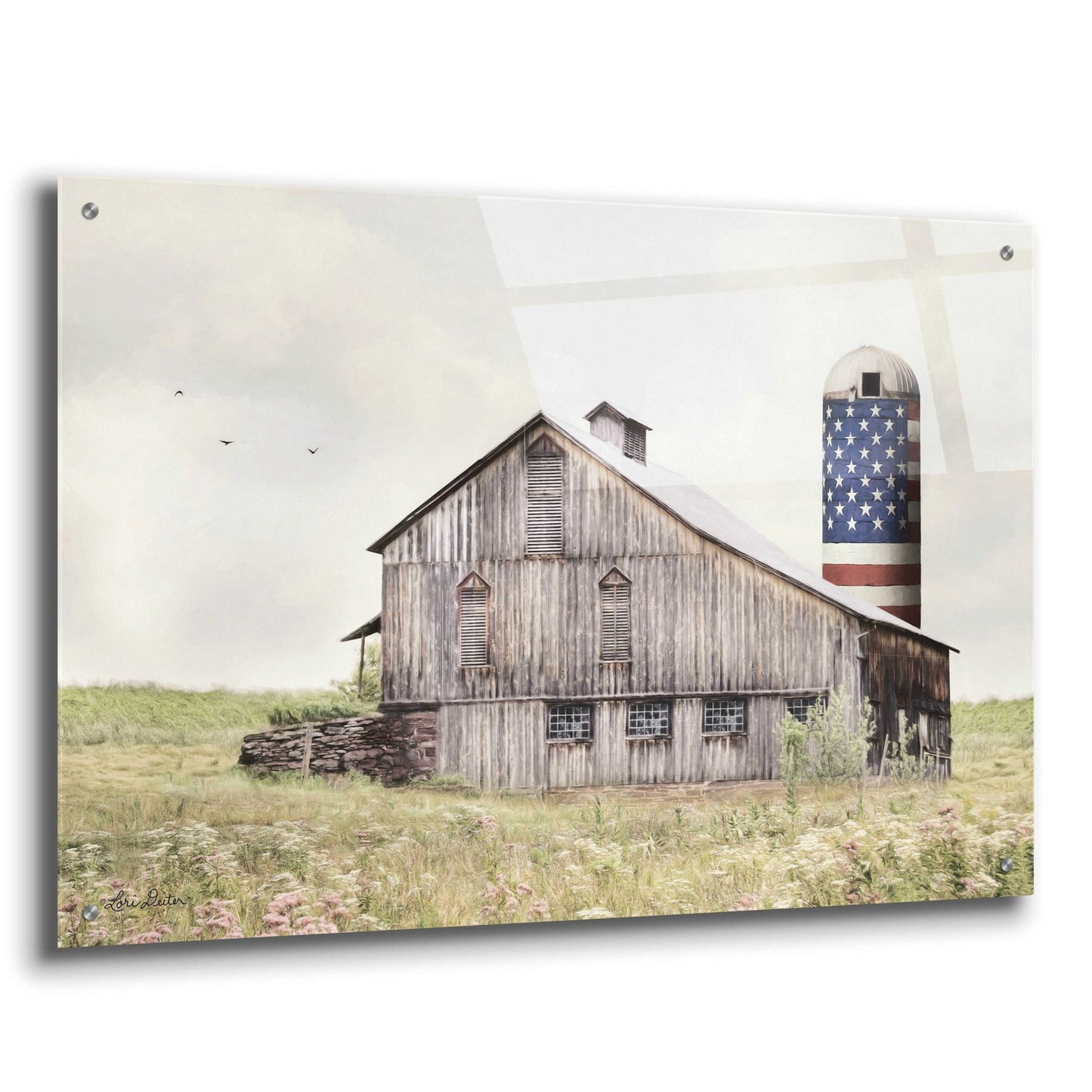 Epic Art 'One Land, One Flag' by Lori Deiter Acrylic Glass Wall Art,36x24