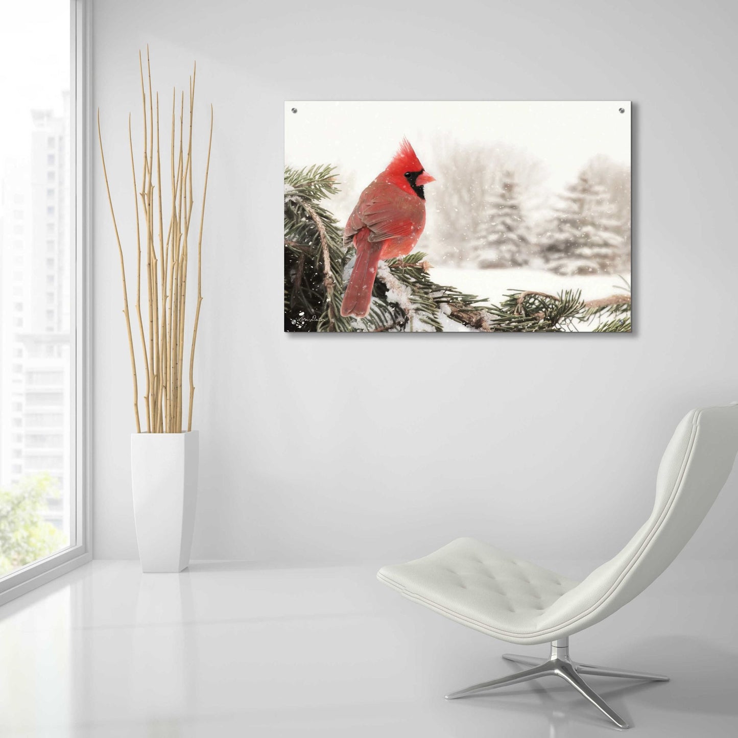 Epic Art 'Winter Perch' by Lori Deiter Acrylic Glass Wall Art,36x24