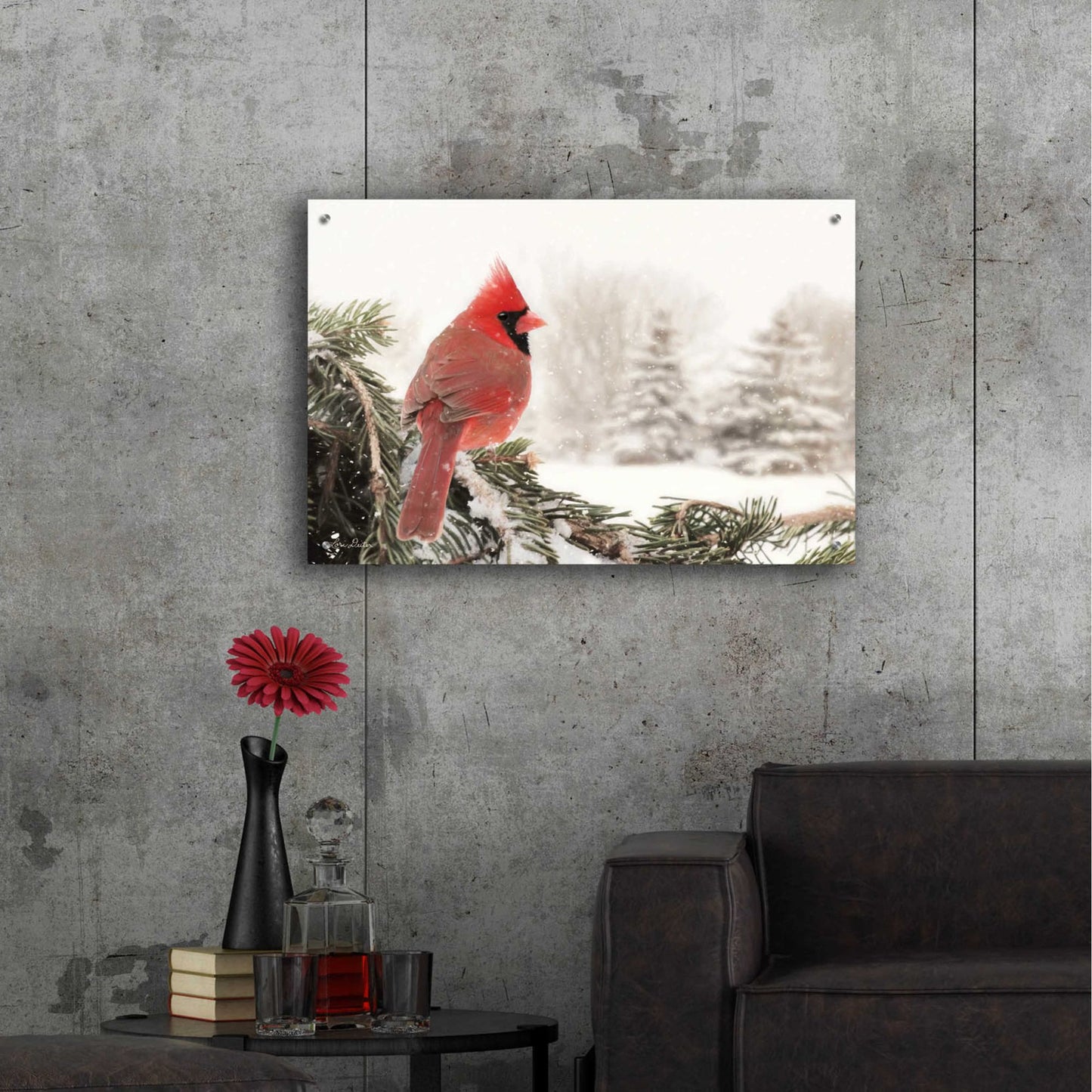 Epic Art 'Winter Perch' by Lori Deiter Acrylic Glass Wall Art,36x24