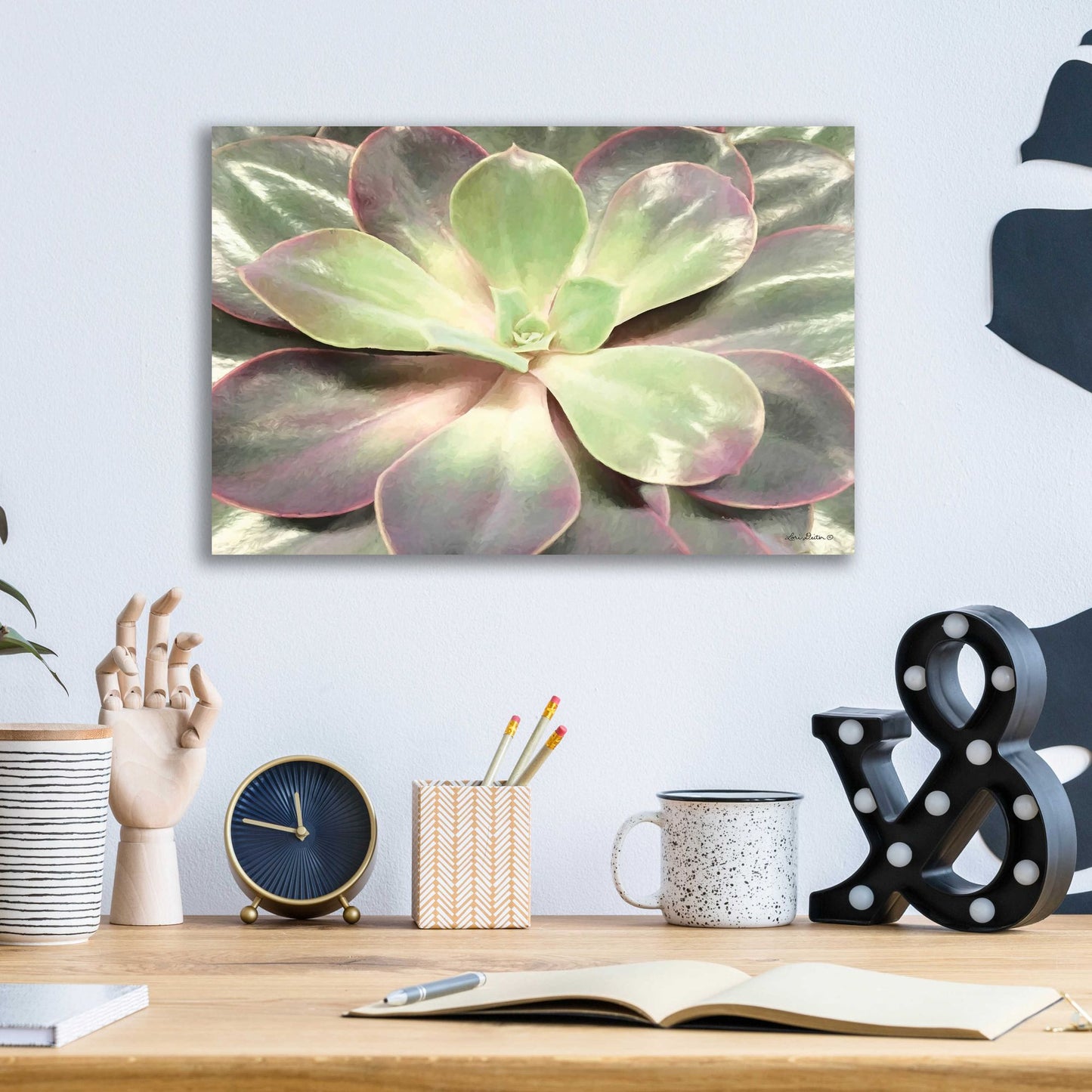 Epic Art 'Glowing Succulent I' by Lori Deiter Acrylic Glass Wall Art,16x12