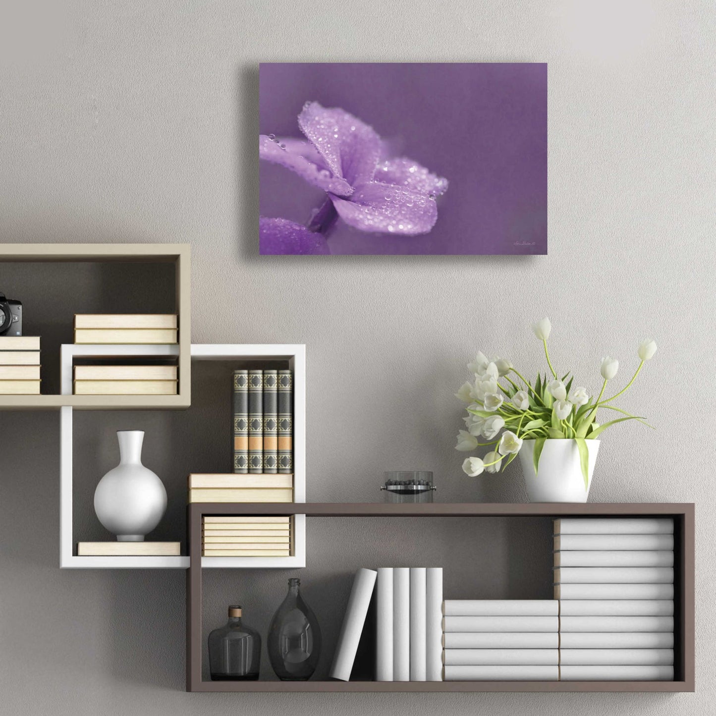 Epic Art 'Purple Dew' by Lori Deiter Acrylic Glass Wall Art,24x16