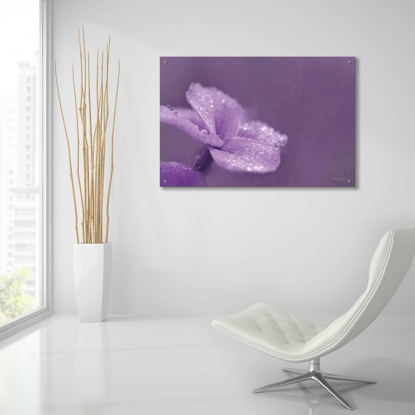 Epic Art 'Purple Dew' by Lori Deiter Acrylic Glass Wall Art,36x24