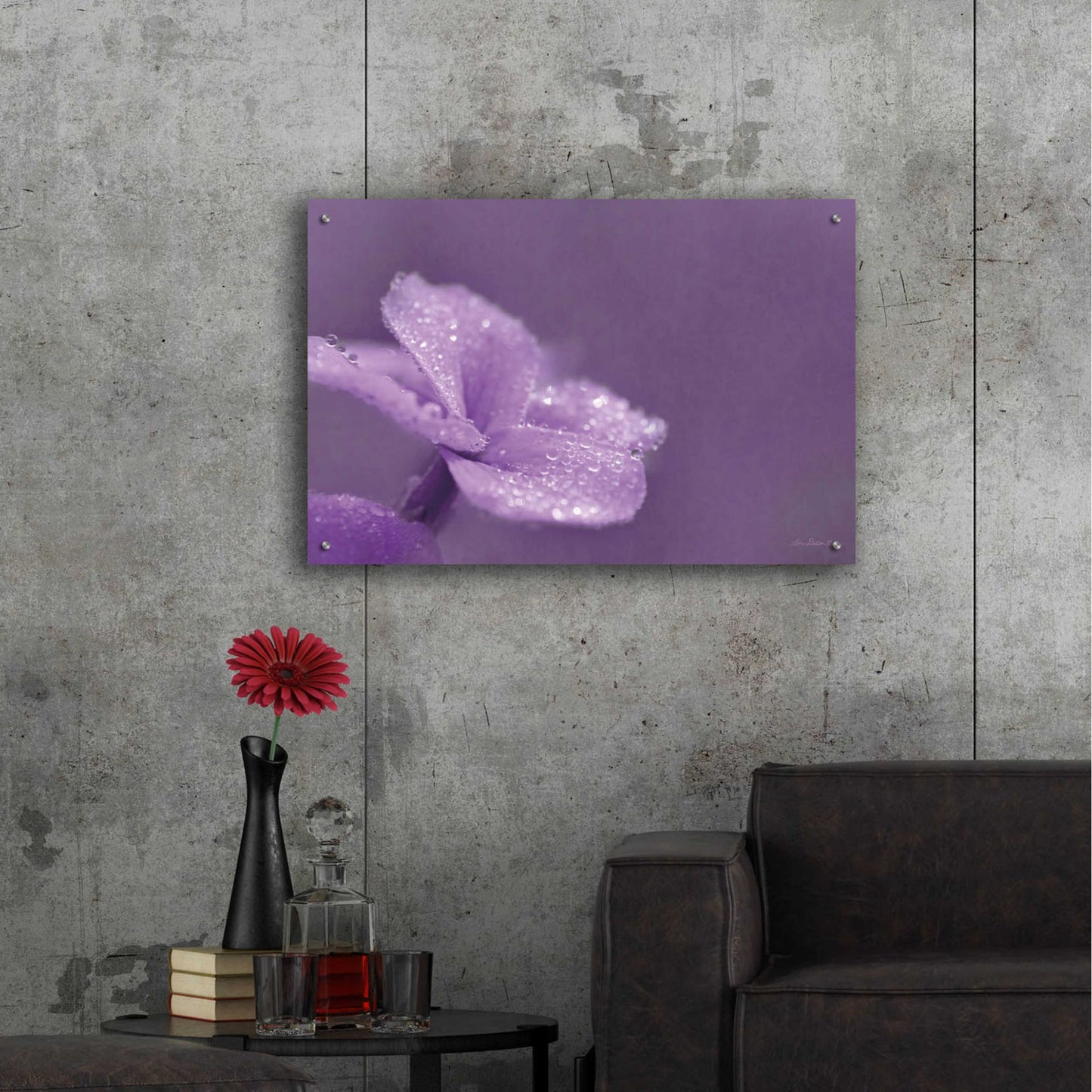 Epic Art 'Purple Dew' by Lori Deiter Acrylic Glass Wall Art,36x24