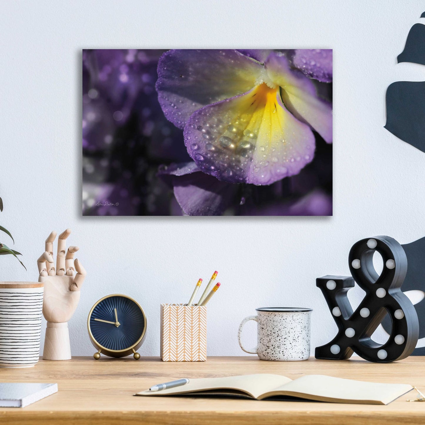 Epic Art 'Purple Pansy' by Lori Deiter Acrylic Glass Wall Art,16x12