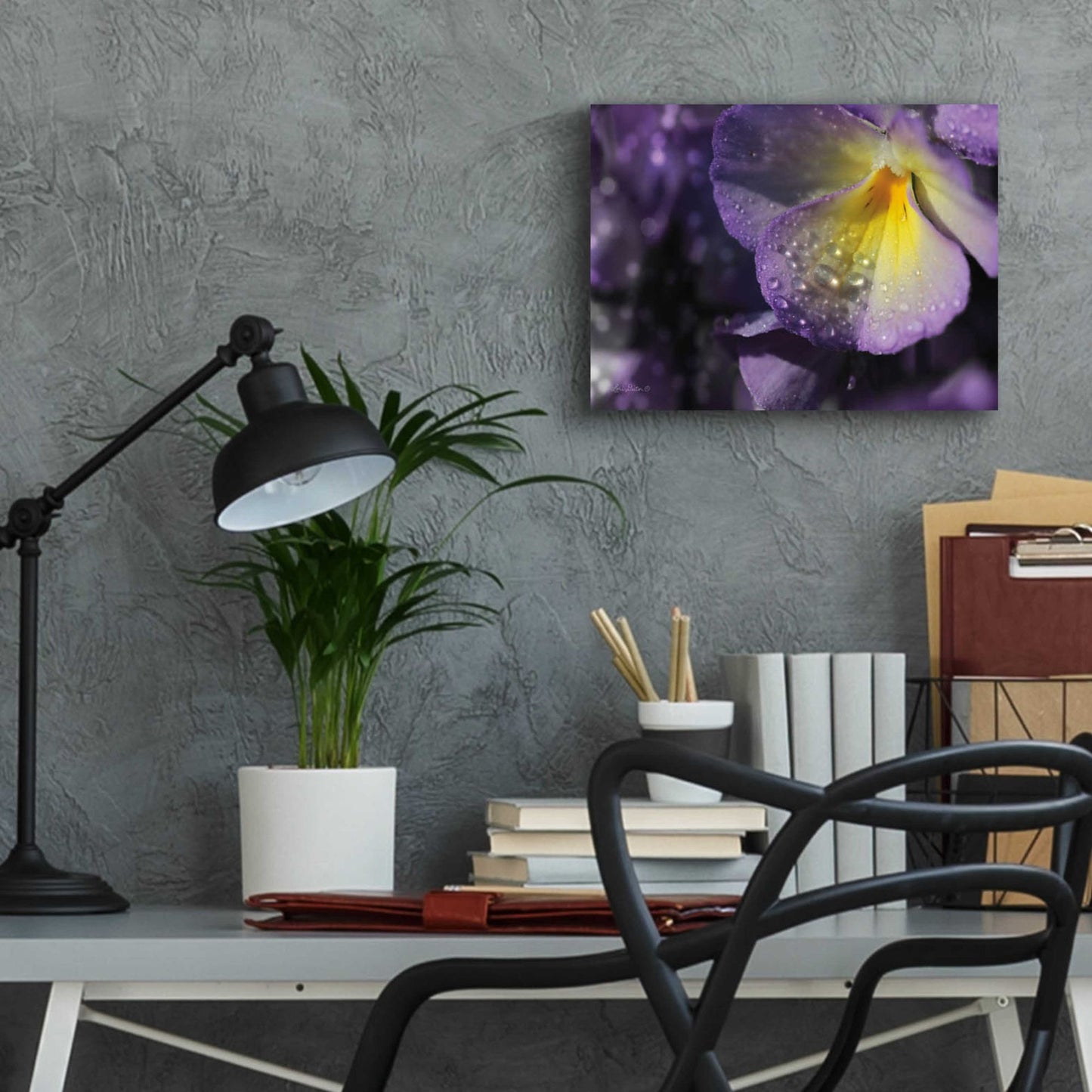 Epic Art 'Purple Pansy' by Lori Deiter Acrylic Glass Wall Art,16x12