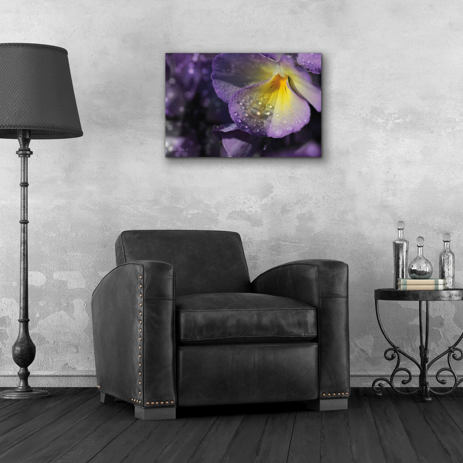 Epic Art 'Purple Pansy' by Lori Deiter Acrylic Glass Wall Art,24x16