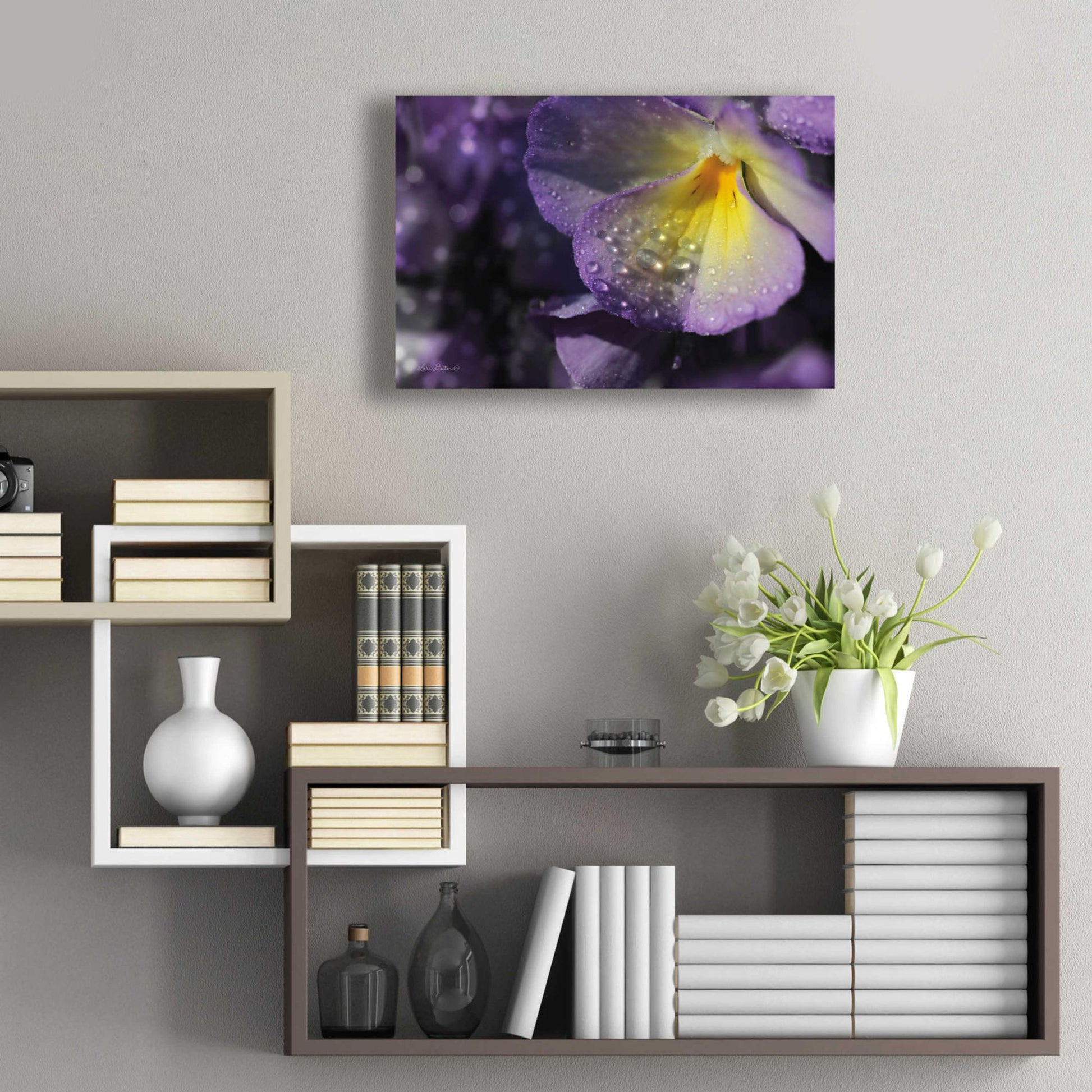 Epic Art 'Purple Pansy' by Lori Deiter Acrylic Glass Wall Art,24x16