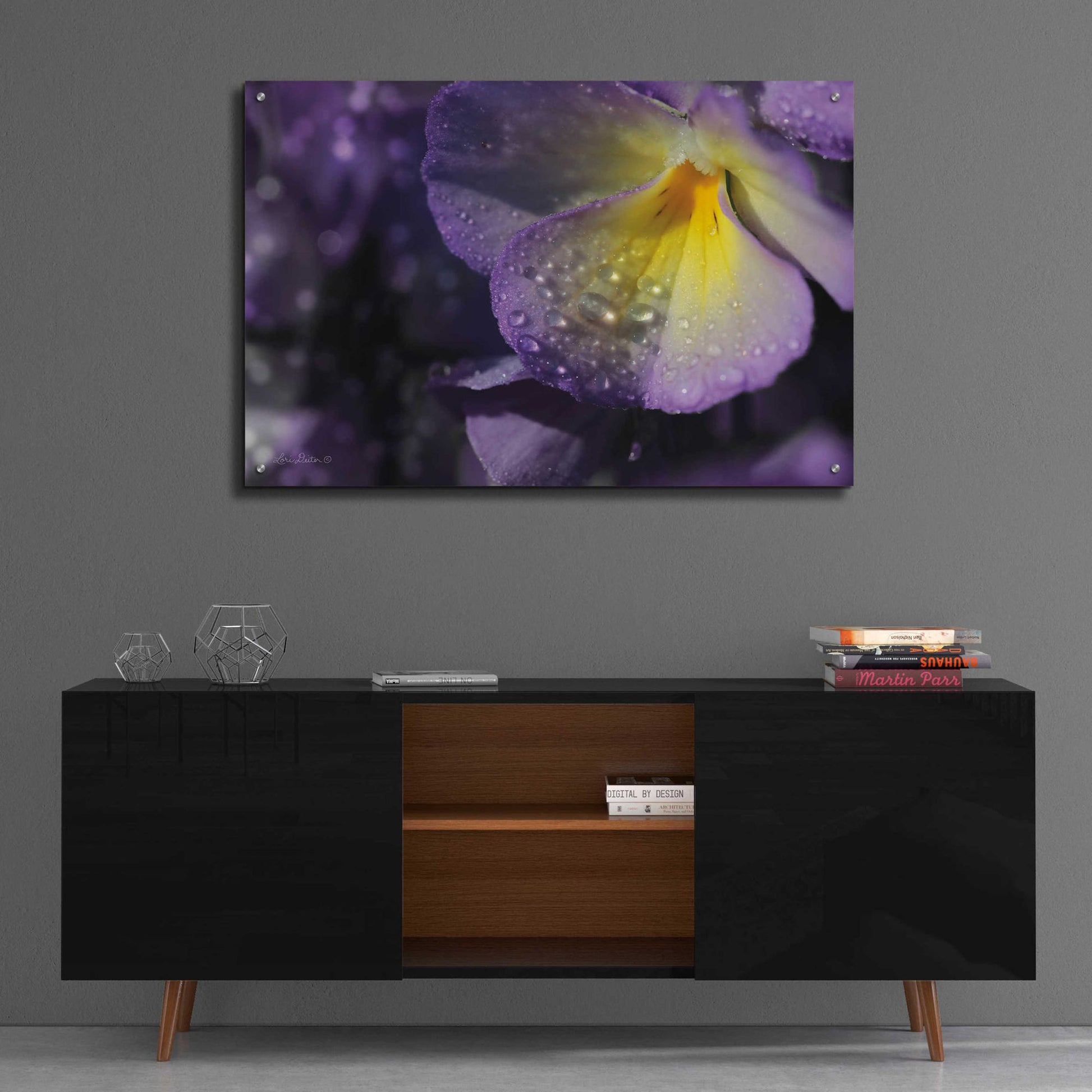 Epic Art 'Purple Pansy' by Lori Deiter Acrylic Glass Wall Art,36x24