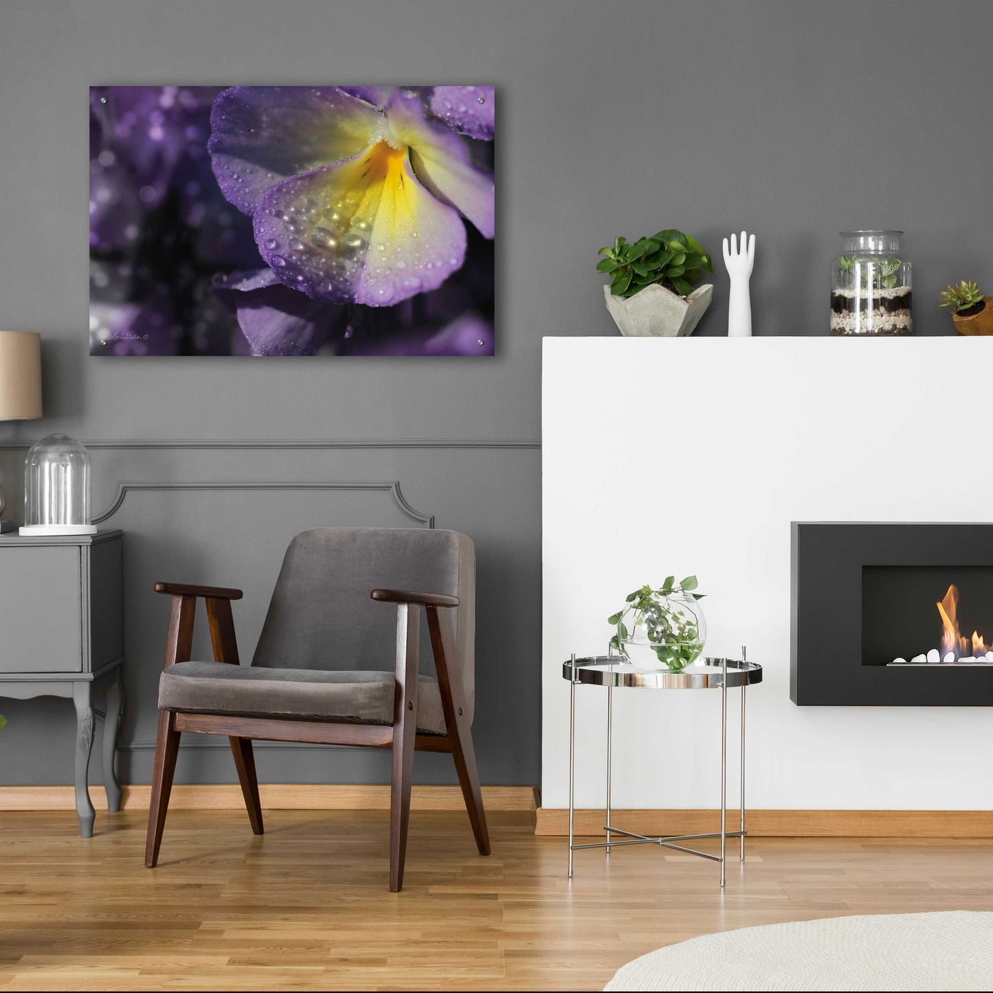 Epic Art 'Purple Pansy' by Lori Deiter Acrylic Glass Wall Art,36x24