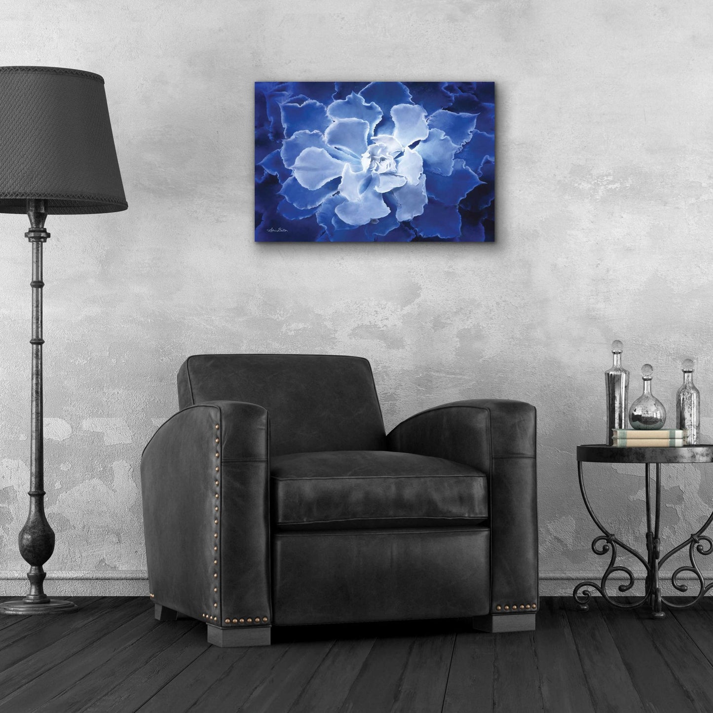 Epic Art 'Blue Succulent I' by Lori Deiter Acrylic Glass Wall Art,24x16