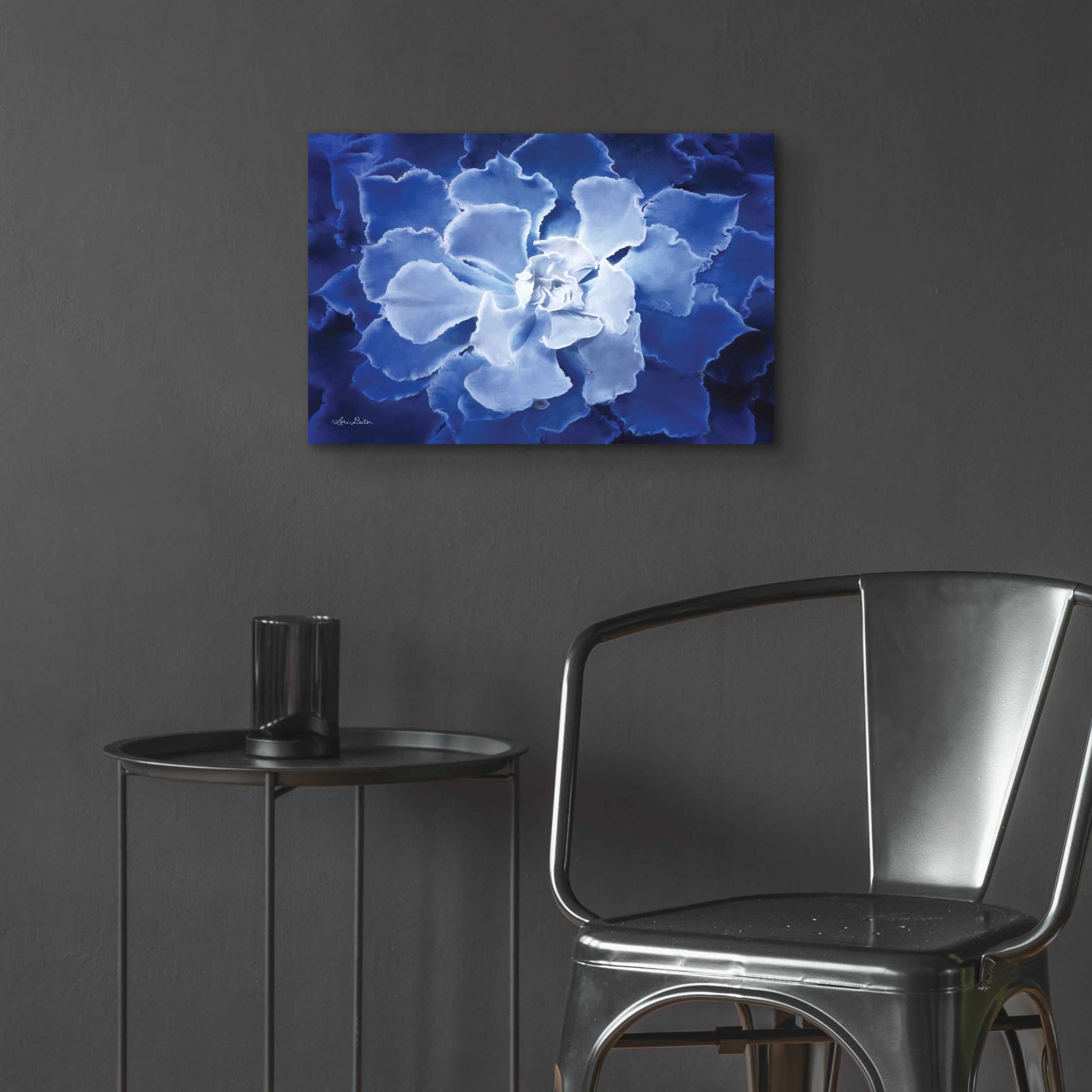 Epic Art 'Blue Succulent I' by Lori Deiter Acrylic Glass Wall Art,24x16