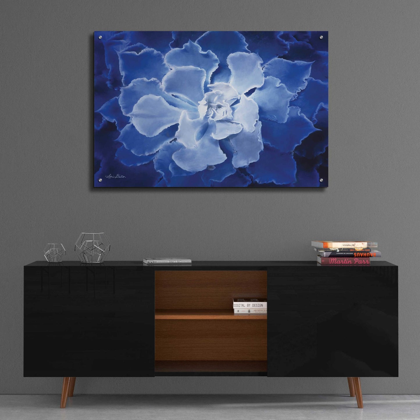 Epic Art 'Blue Succulent I' by Lori Deiter Acrylic Glass Wall Art,36x24