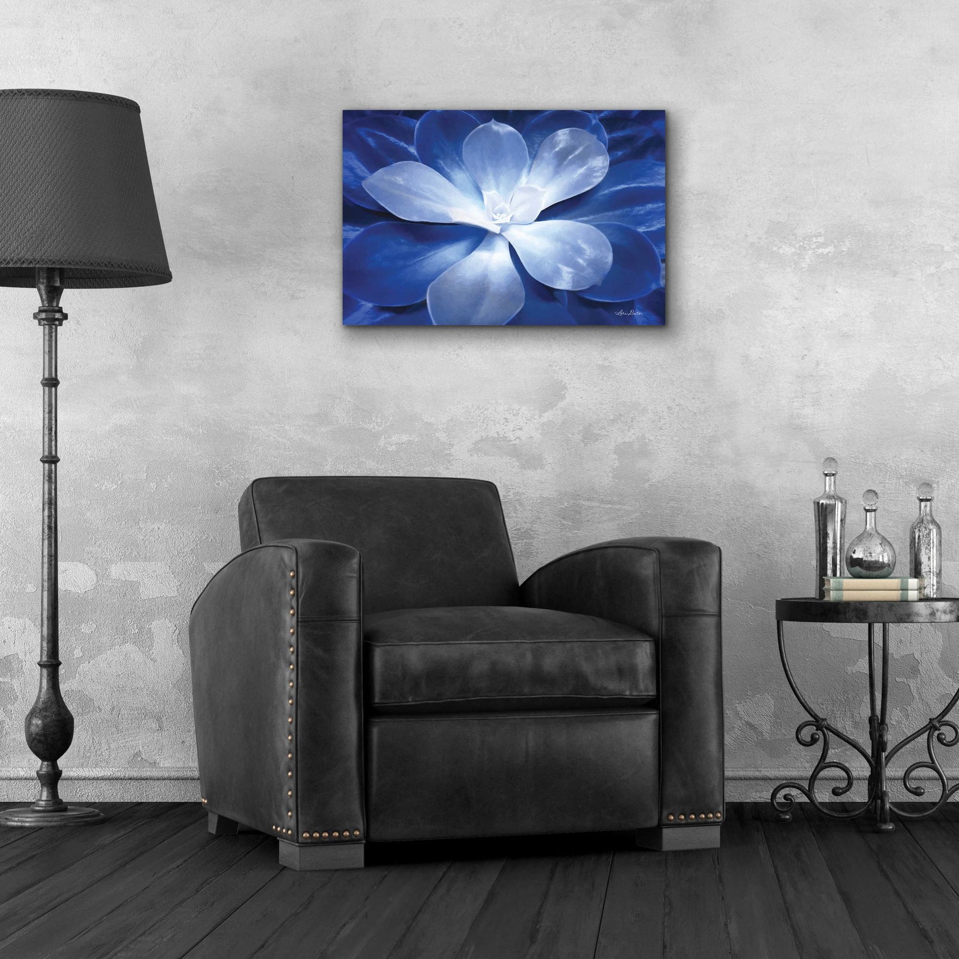 Epic Art 'Blue Succulent II' by Lori Deiter Acrylic Glass Wall Art,24x16