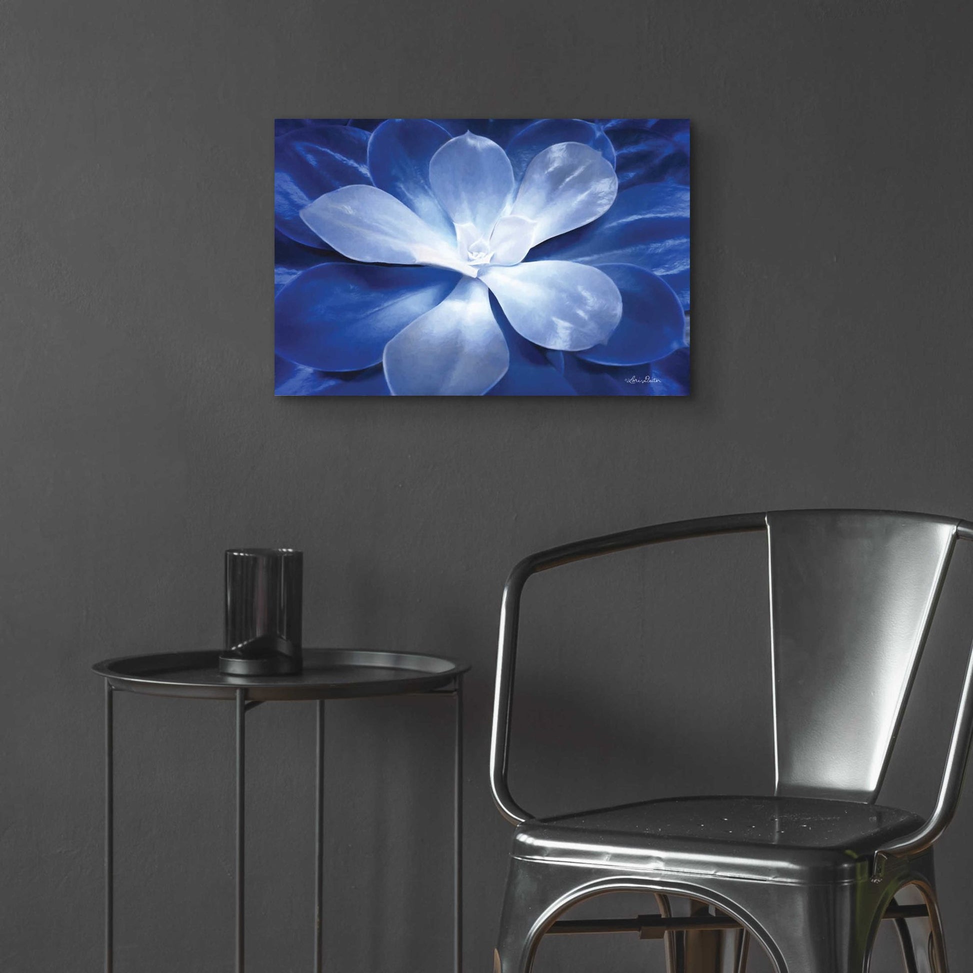 Epic Art 'Blue Succulent II' by Lori Deiter Acrylic Glass Wall Art,24x16