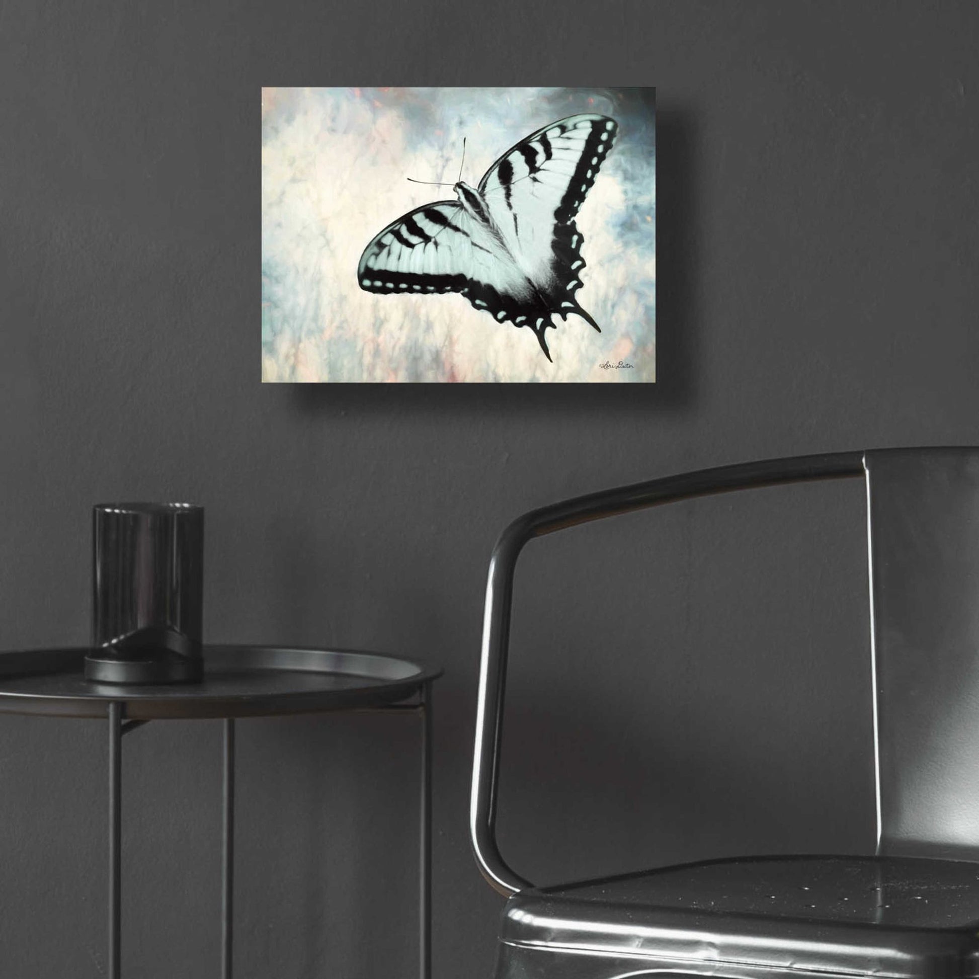 Epic Art 'Teal Butterfly II' by Lori Deiter Acrylic Glass Wall Art,16x12