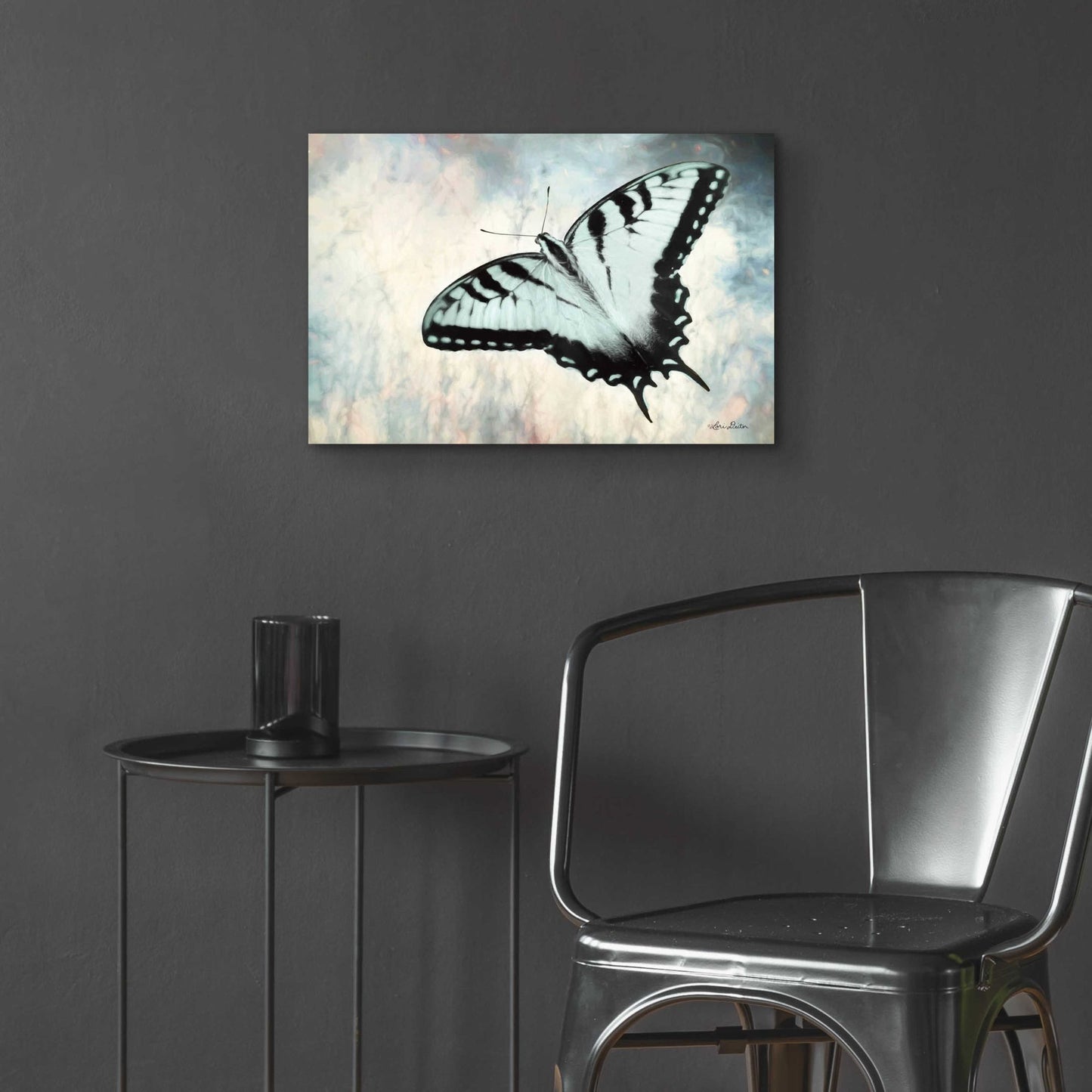 Epic Art 'Teal Butterfly II' by Lori Deiter Acrylic Glass Wall Art,24x16