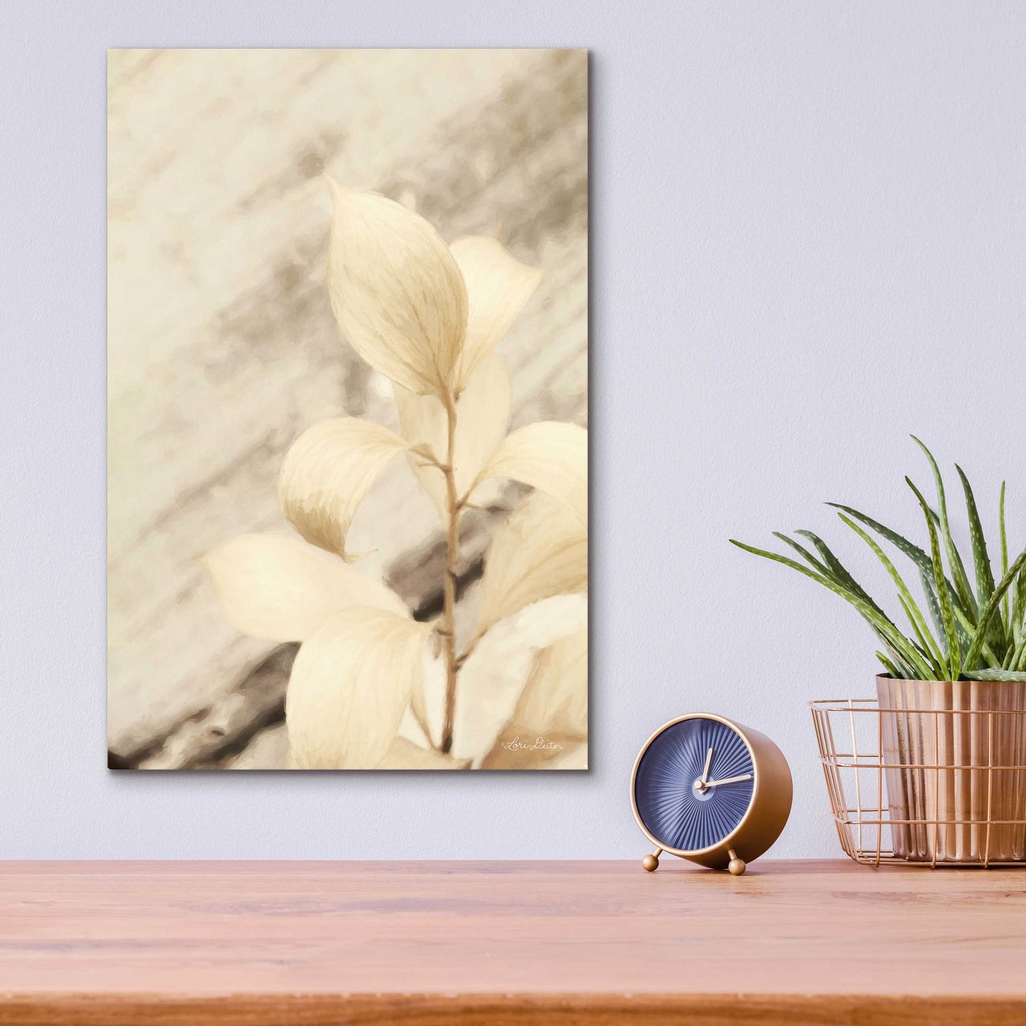 Epic Art 'Golden Leaves' by Lori Deiter Acrylic Glass Wall Art,12x16