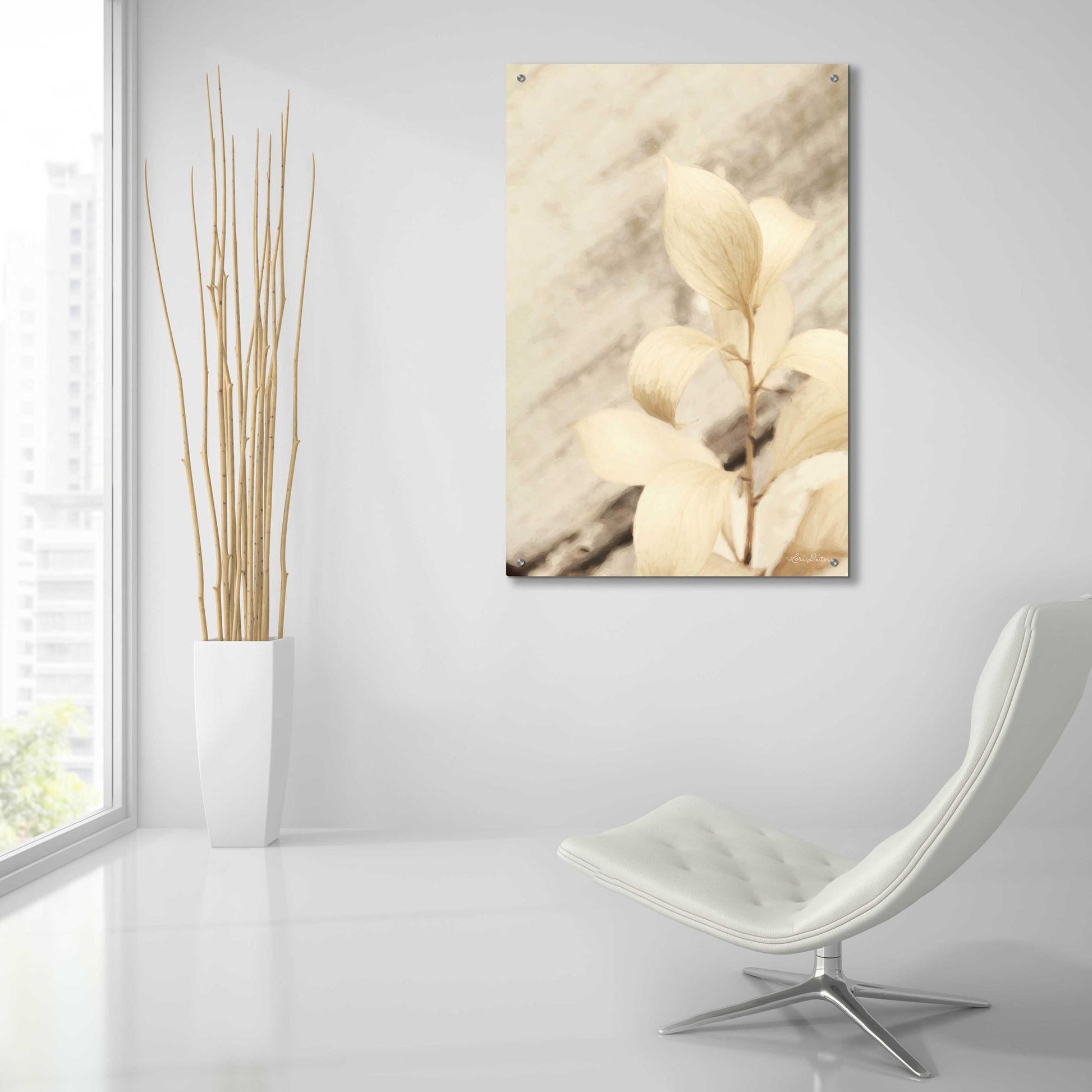 Epic Art 'Golden Leaves' by Lori Deiter Acrylic Glass Wall Art,24x36