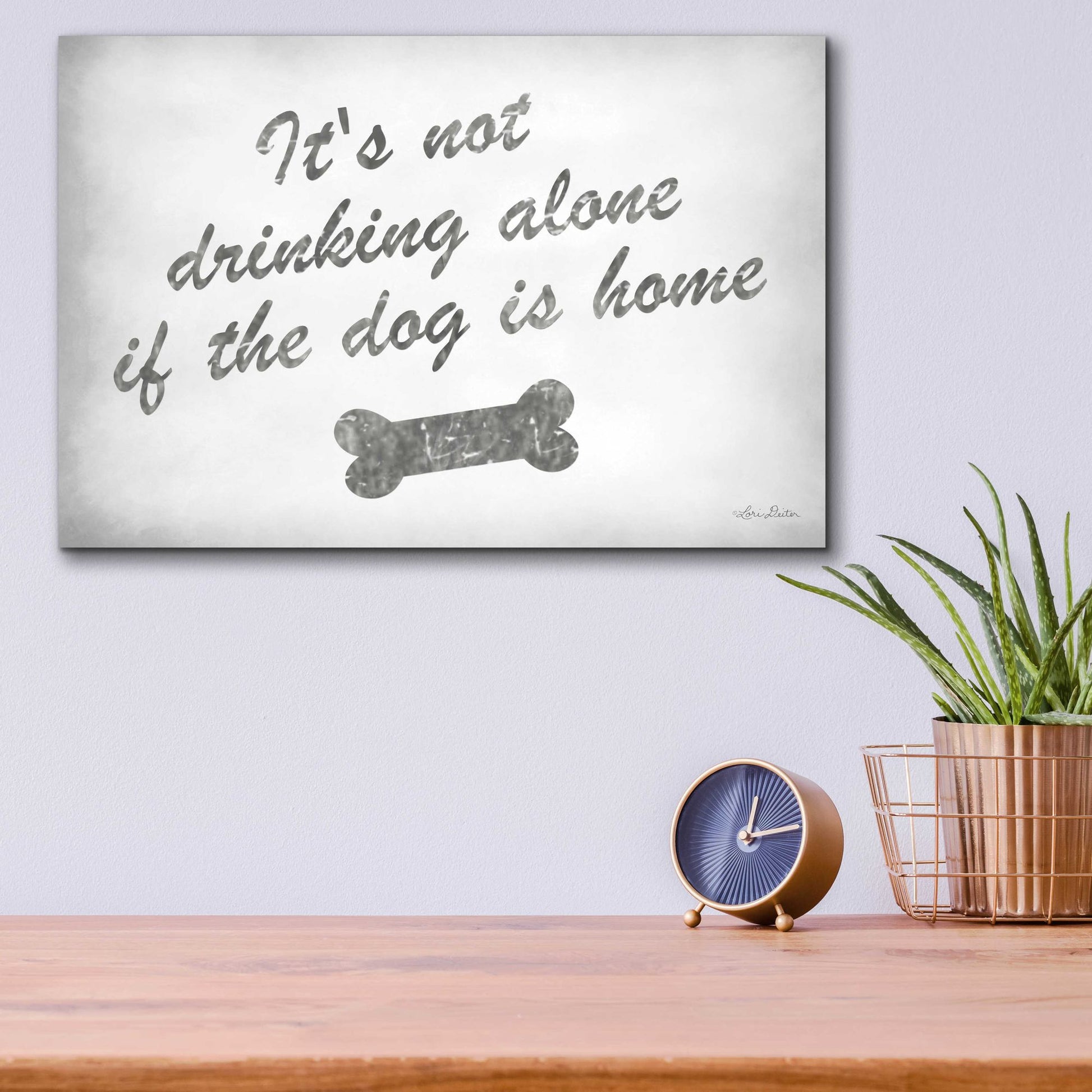 Epic Art 'Drinking Alone' by Lori Deiter Acrylic Glass Wall Art,16x12