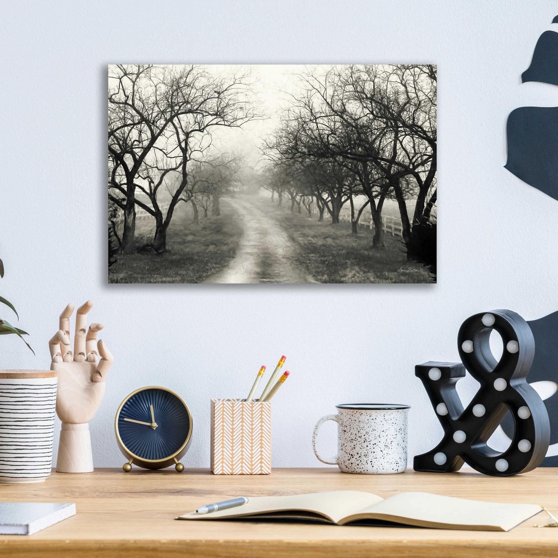 Epic Art 'Foggy Lane' by Lori Deiter Acrylic Glass Wall Art,16x12