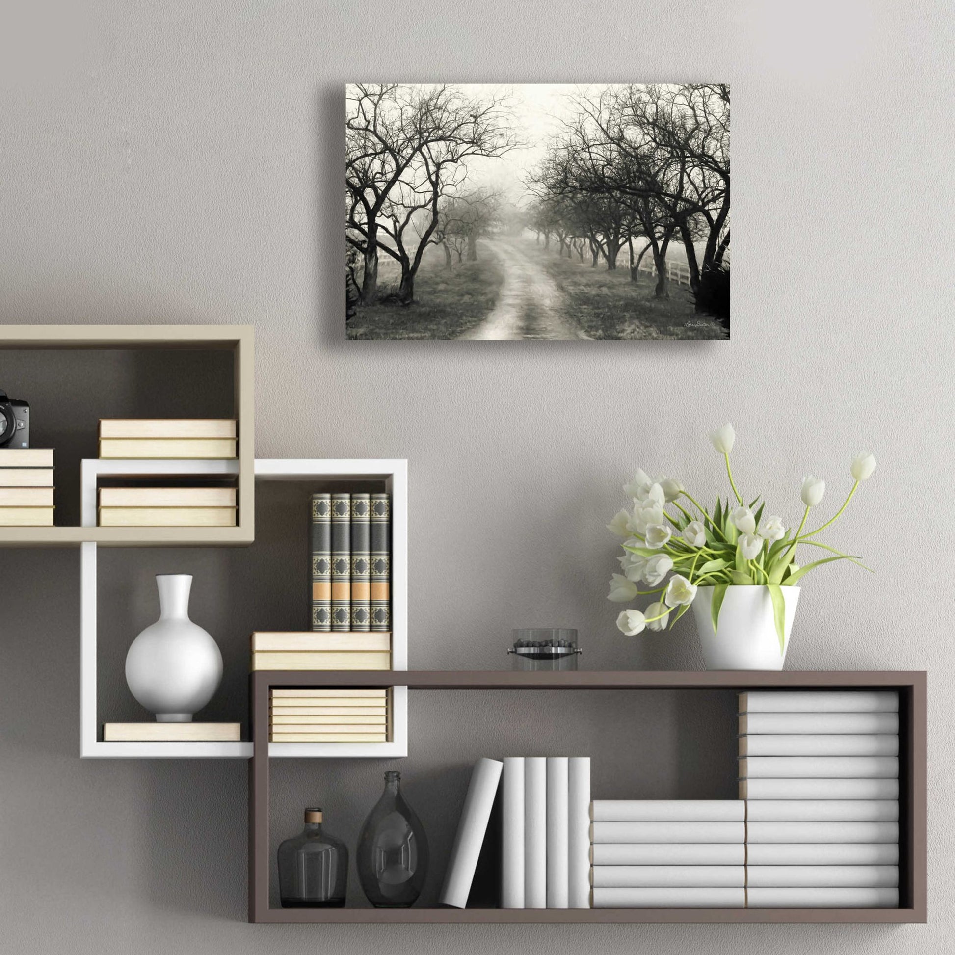 Epic Art 'Foggy Lane' by Lori Deiter Acrylic Glass Wall Art,24x16