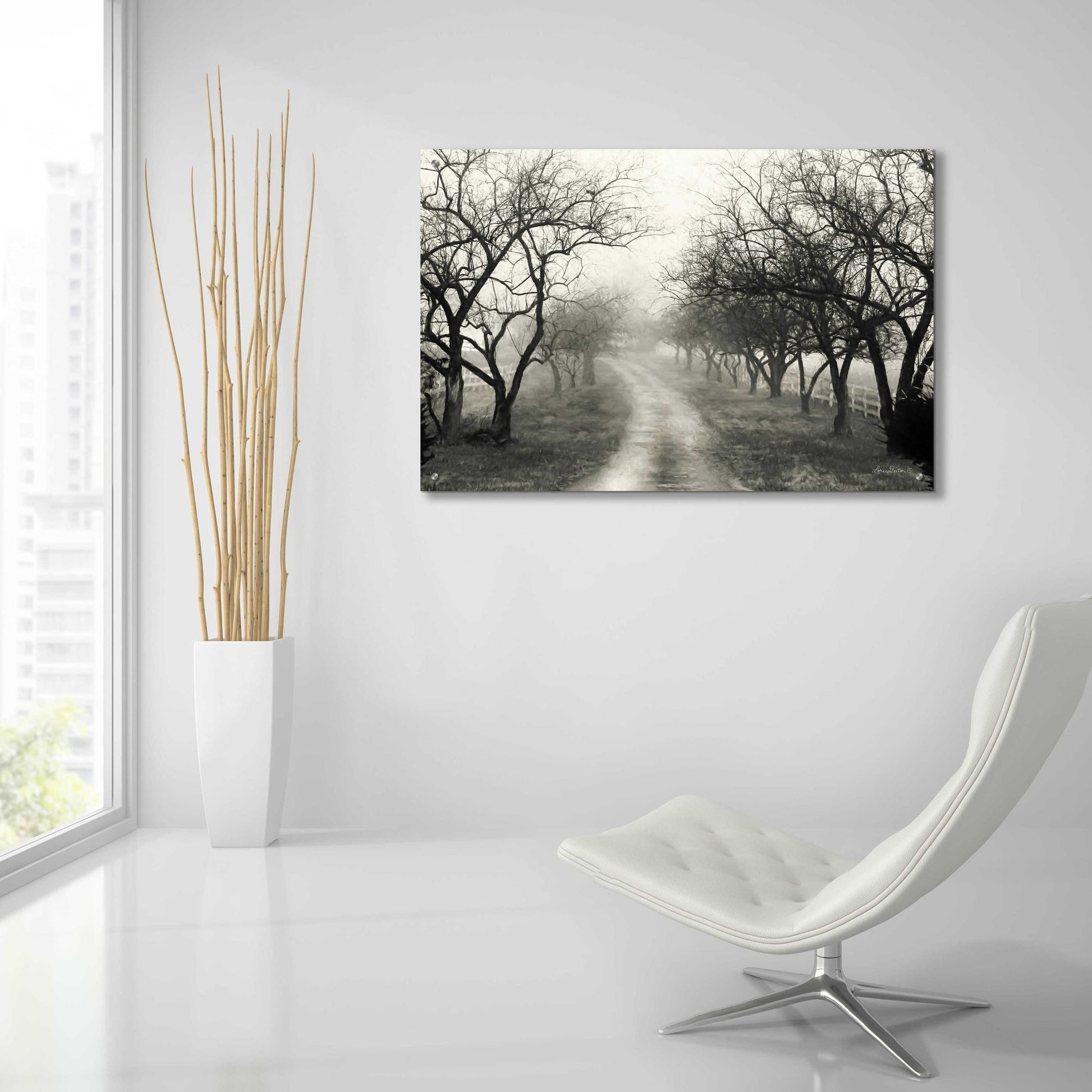 Epic Art 'Foggy Lane' by Lori Deiter Acrylic Glass Wall Art,36x24