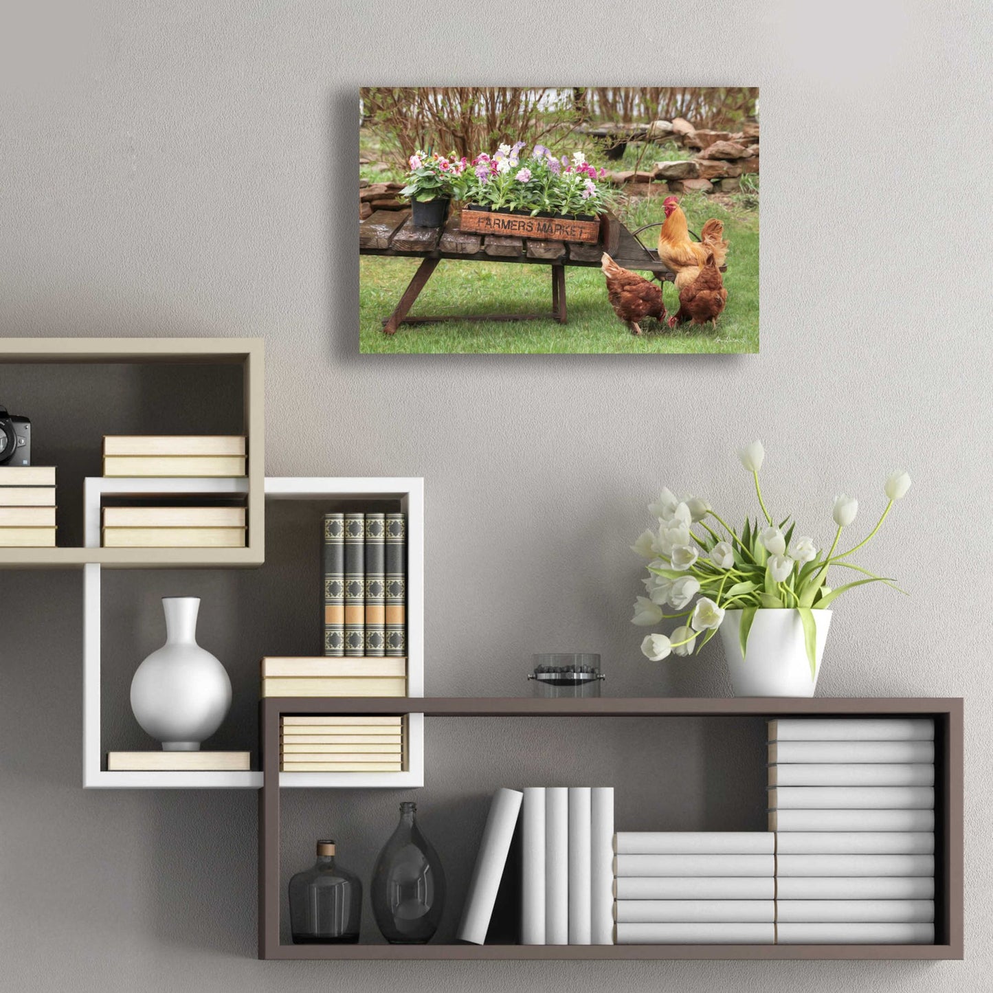 Epic Art 'Farmer's Flower Cart' by Lori Deiter Acrylic Glass Wall Art,24x16