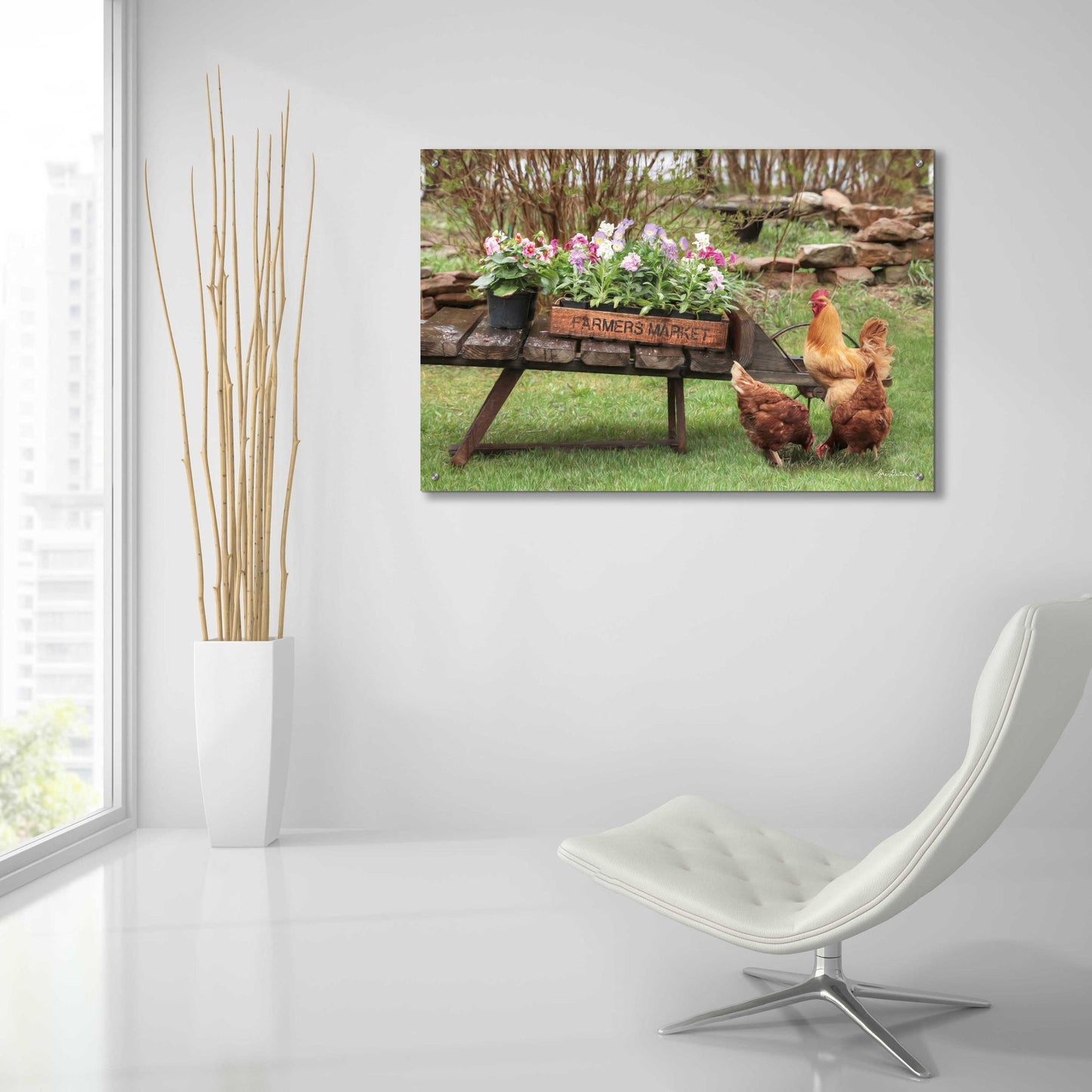 Epic Art 'Farmer's Flower Cart' by Lori Deiter Acrylic Glass Wall Art,36x24