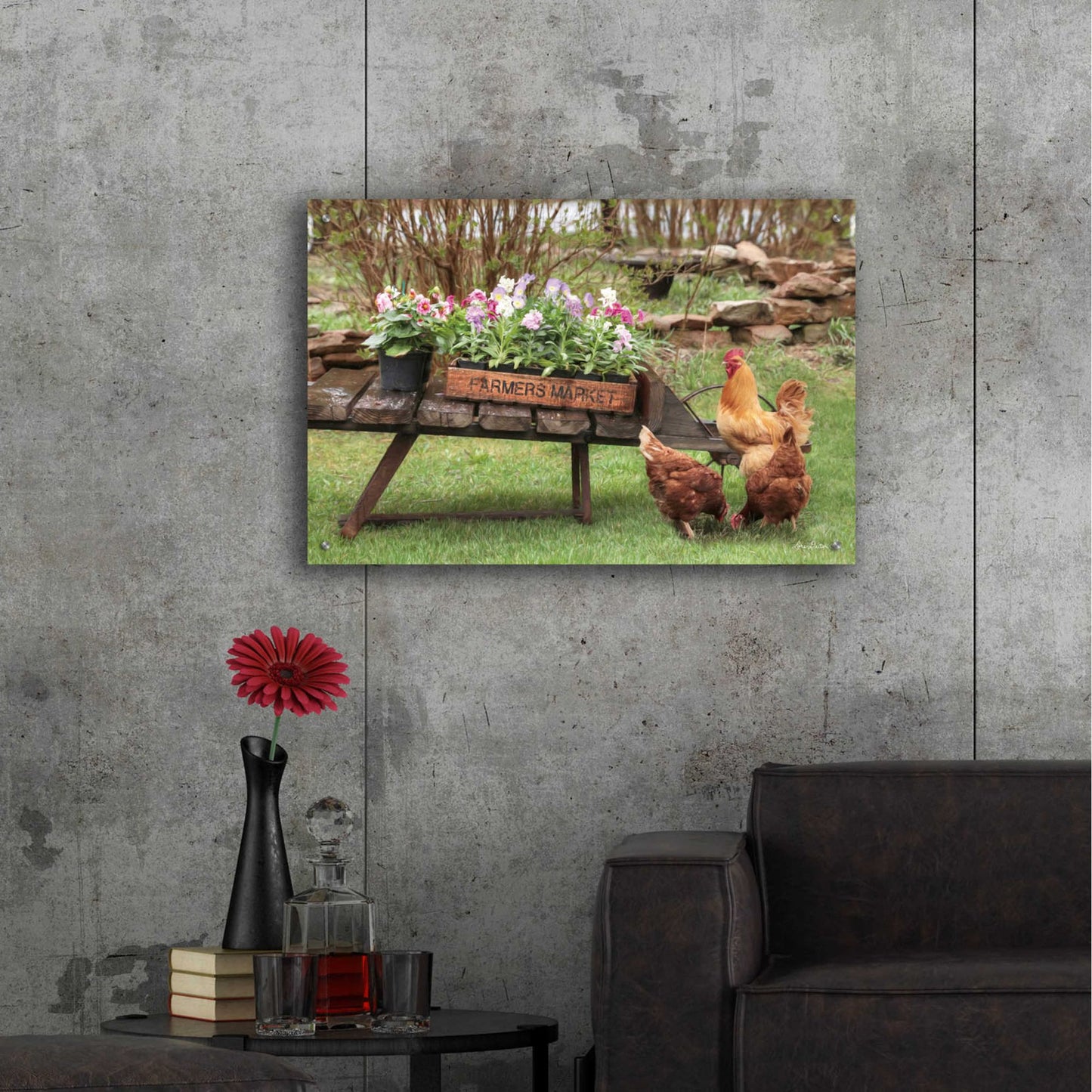 Epic Art 'Farmer's Flower Cart' by Lori Deiter Acrylic Glass Wall Art,36x24