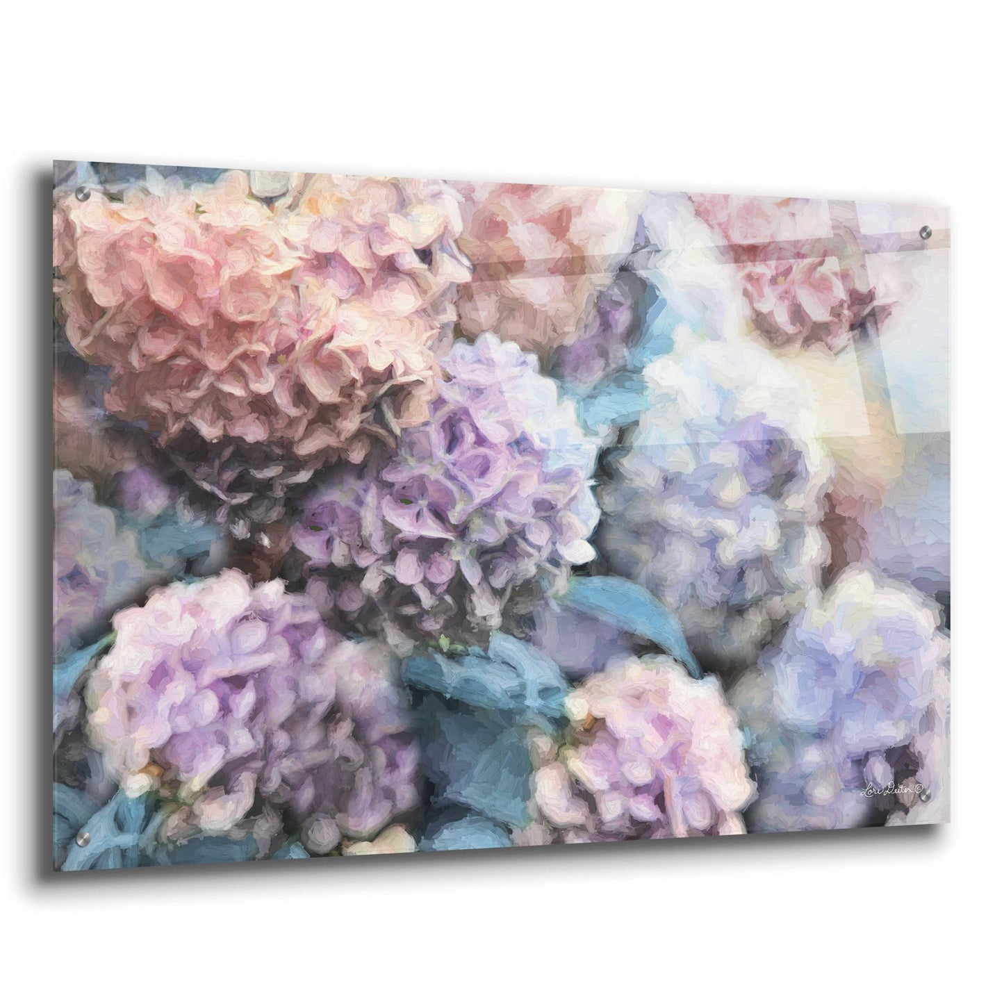 Epic Art 'Hydrangeas Abstract' by Lori Deiter Acrylic Glass Wall Art,36x24