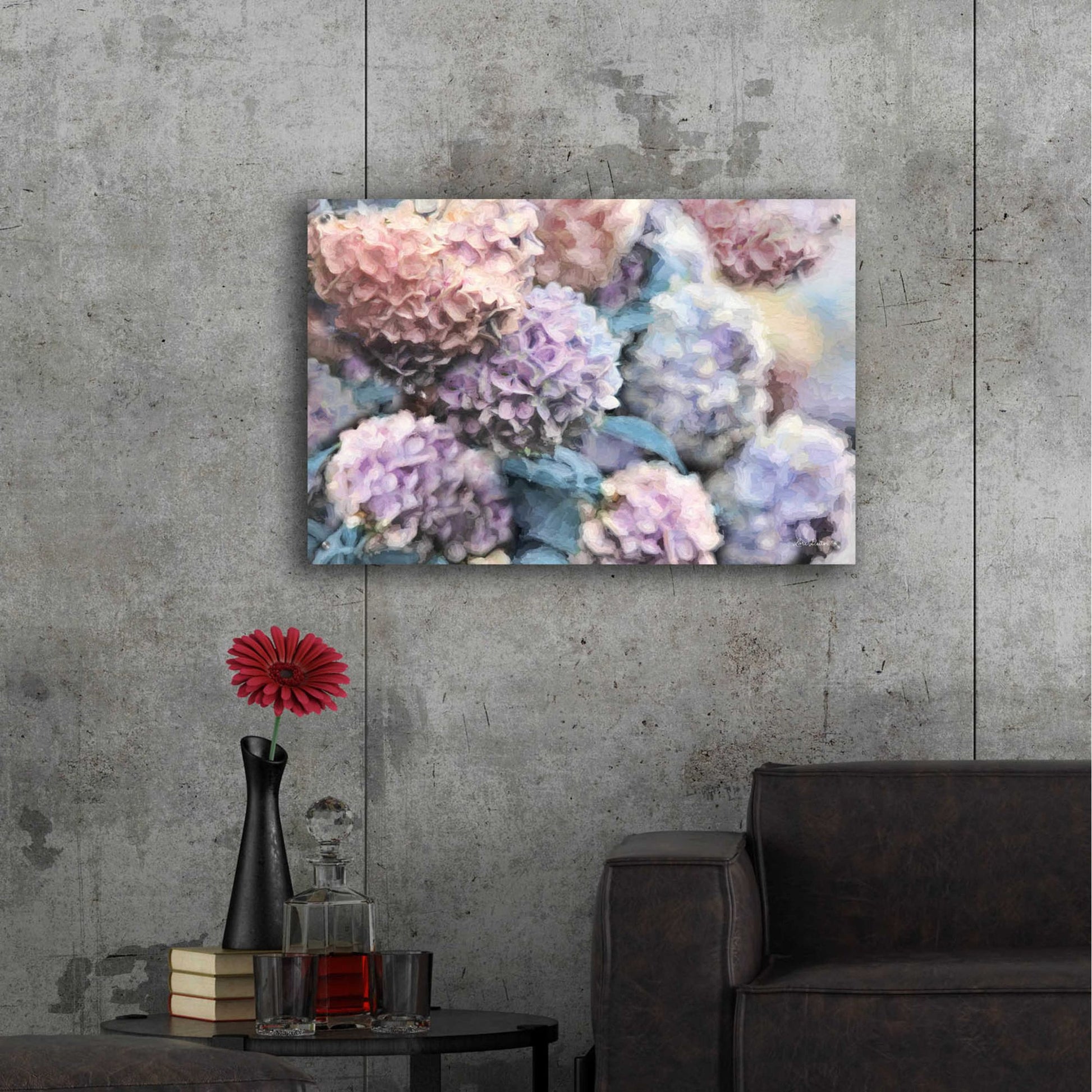 Epic Art 'Hydrangeas Abstract' by Lori Deiter Acrylic Glass Wall Art,36x24