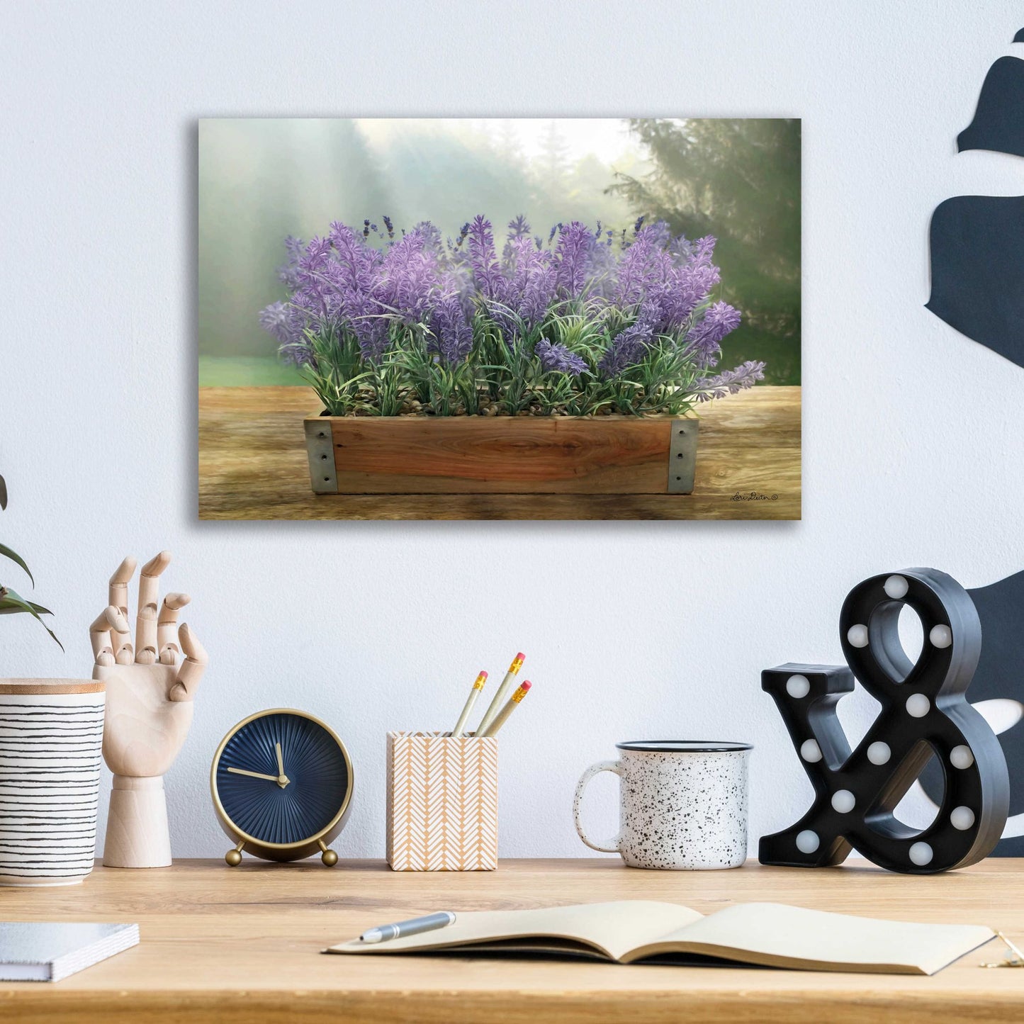 Epic Art 'Lavender Planter' by Lori Deiter Acrylic Glass Wall Art,16x12