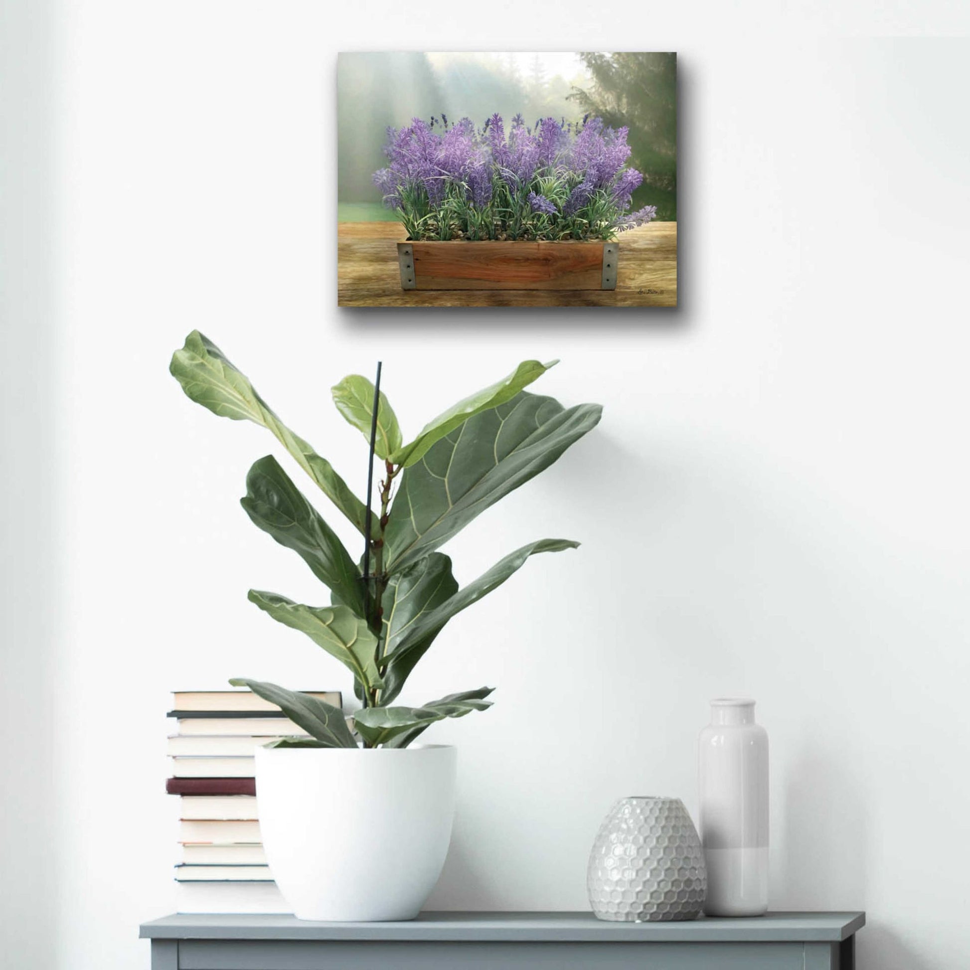 Epic Art 'Lavender Planter' by Lori Deiter Acrylic Glass Wall Art,16x12