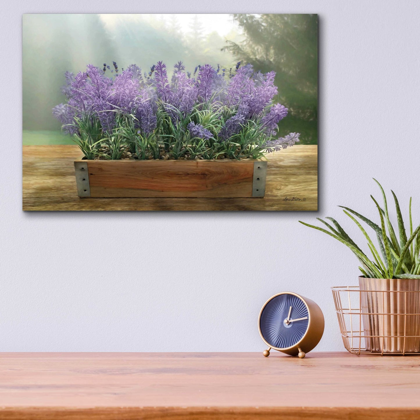 Epic Art 'Lavender Planter' by Lori Deiter Acrylic Glass Wall Art,16x12