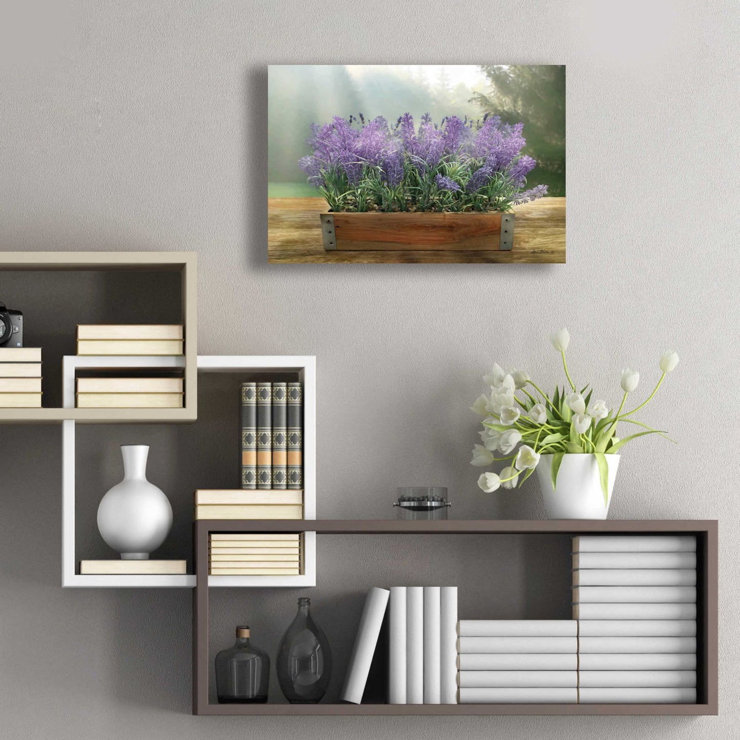 Epic Art 'Lavender Planter' by Lori Deiter Acrylic Glass Wall Art,24x16