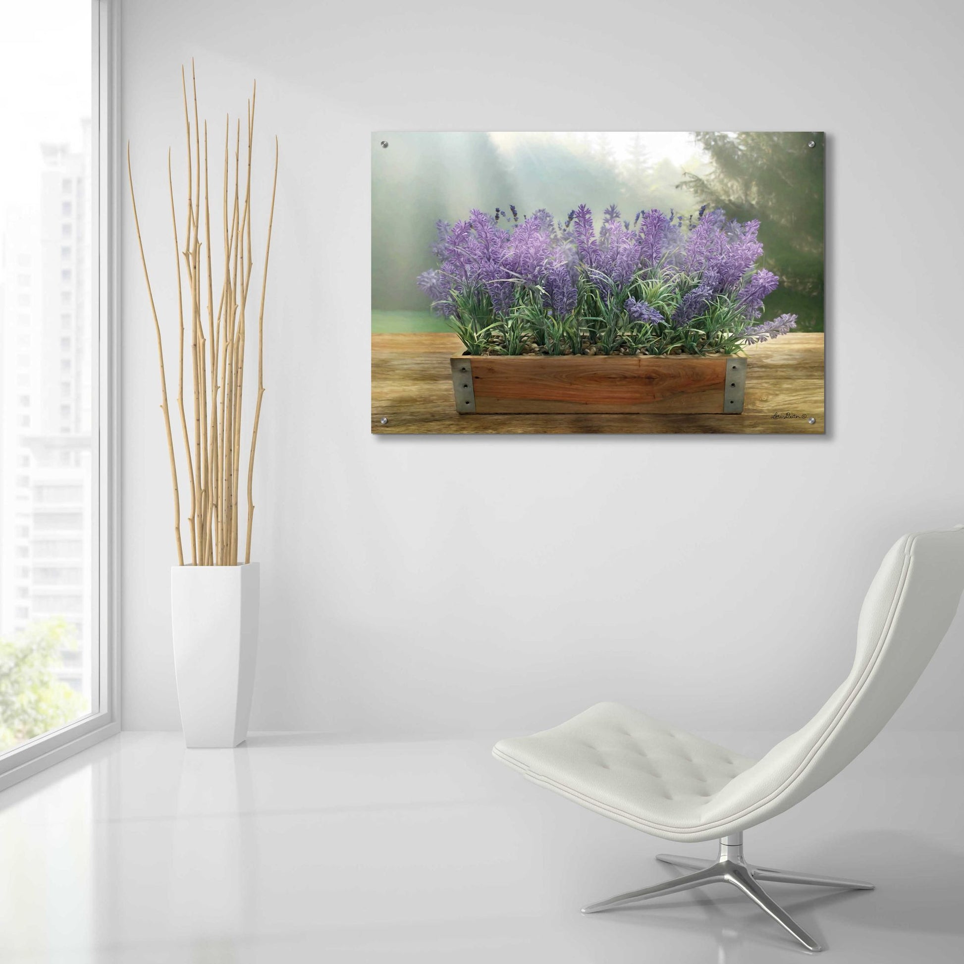 Epic Art 'Lavender Planter' by Lori Deiter Acrylic Glass Wall Art,36x24