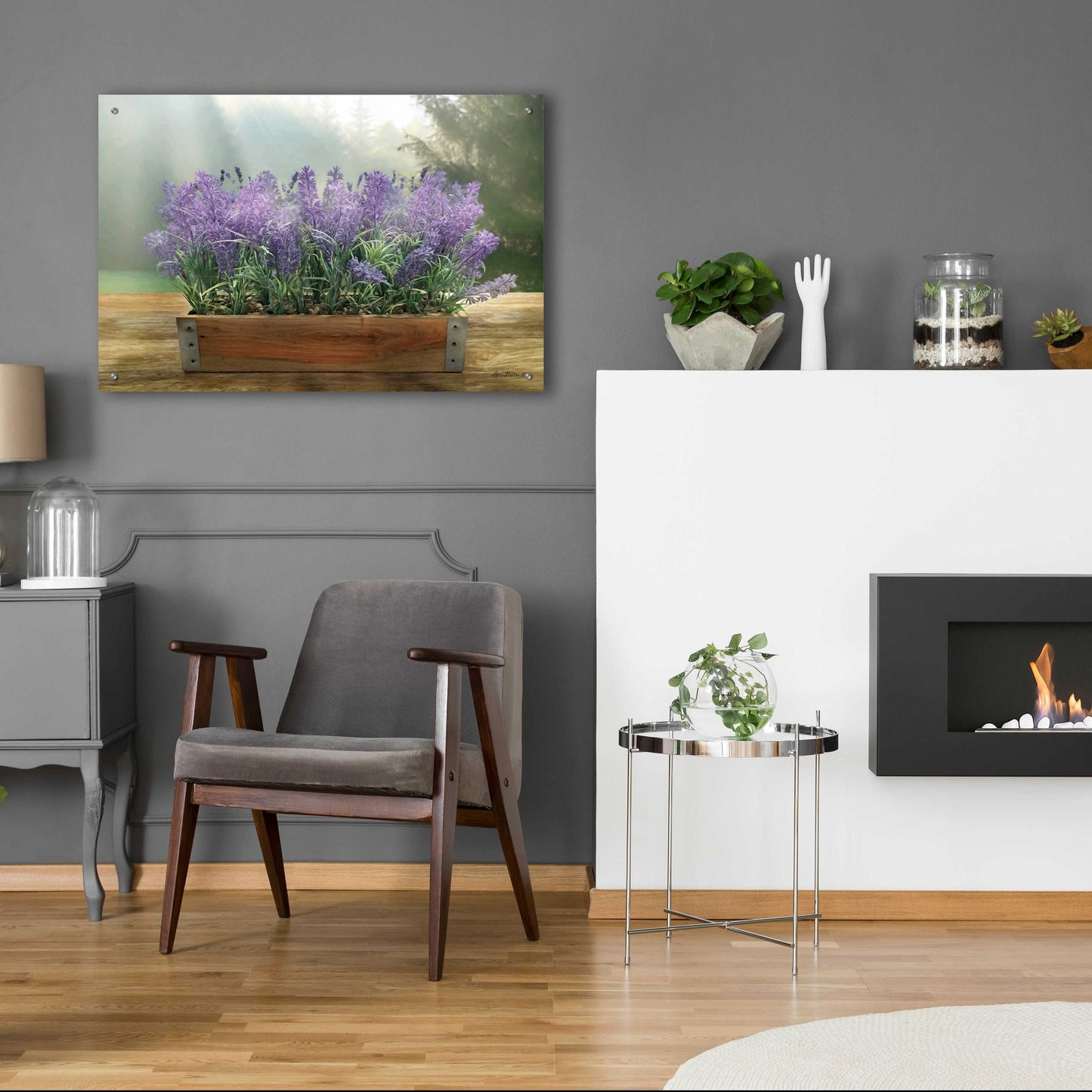 Epic Art 'Lavender Planter' by Lori Deiter Acrylic Glass Wall Art,36x24