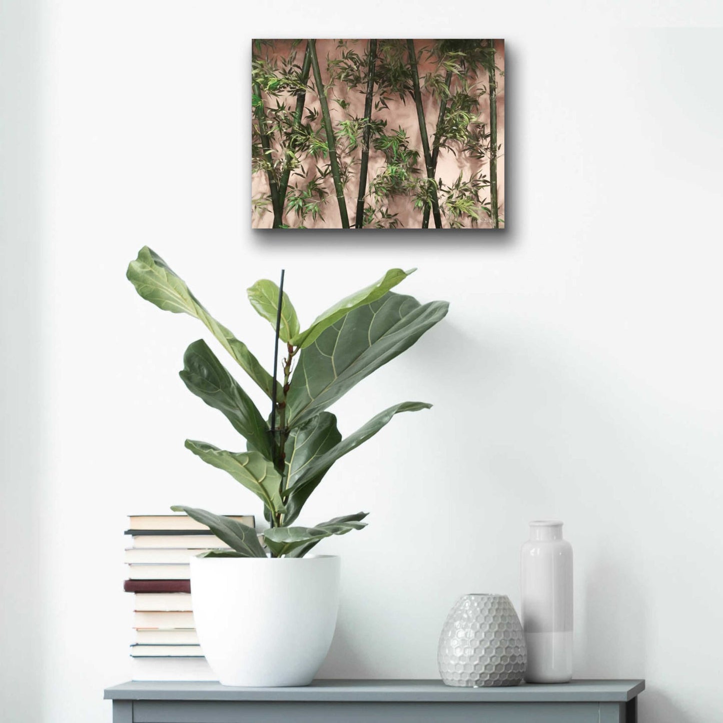 Epic Art 'Bamboo on Blush' by Lori Deiter Acrylic Glass Wall Art,16x12