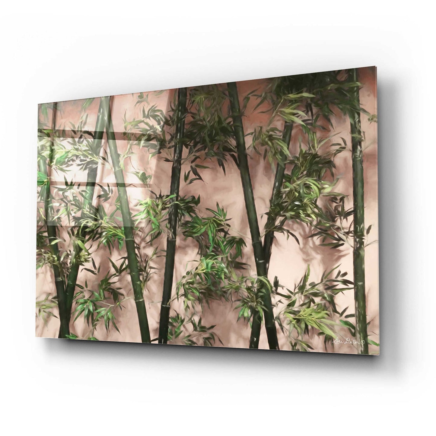 Epic Art 'Bamboo on Blush' by Lori Deiter Acrylic Glass Wall Art,24x16