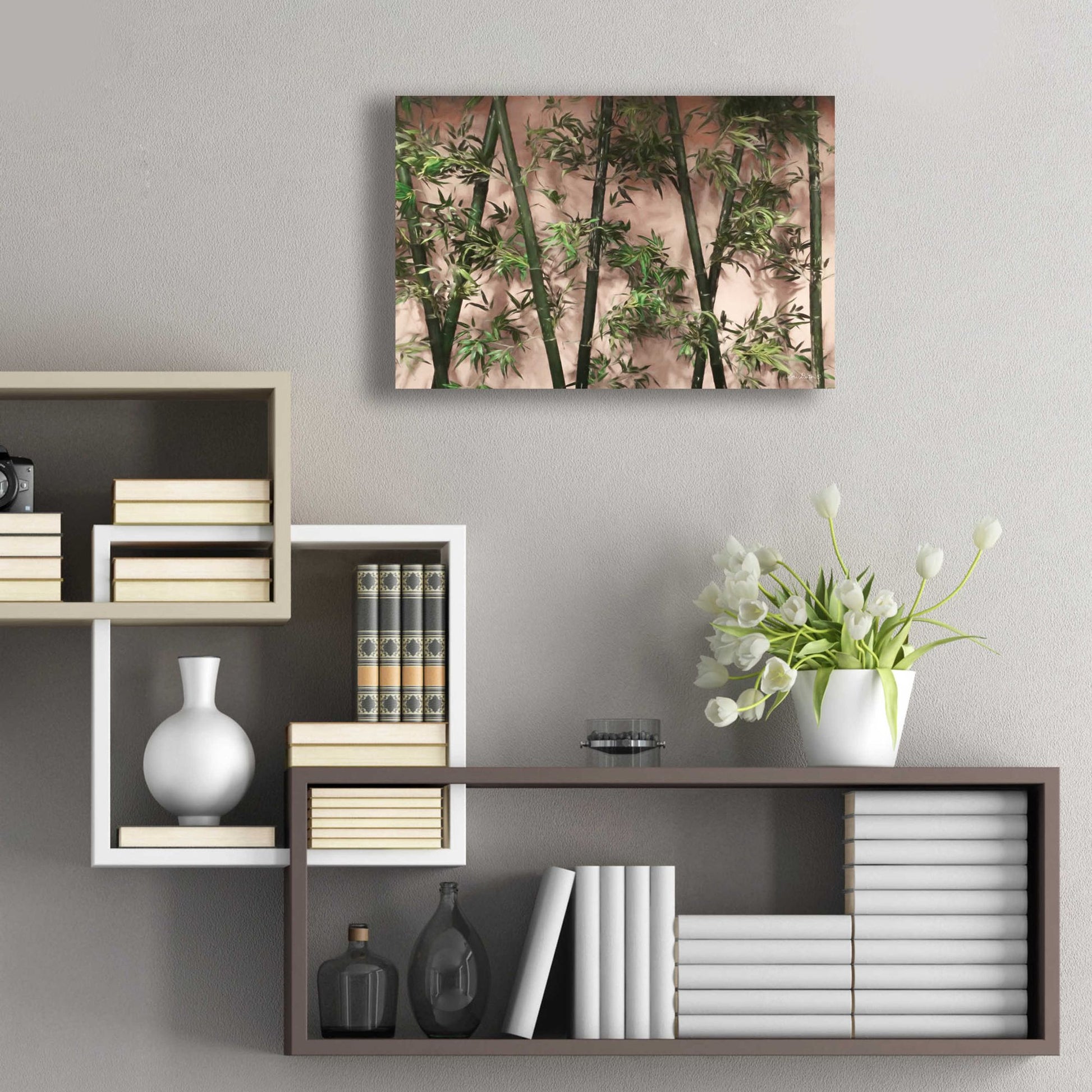 Epic Art 'Bamboo on Blush' by Lori Deiter Acrylic Glass Wall Art,24x16