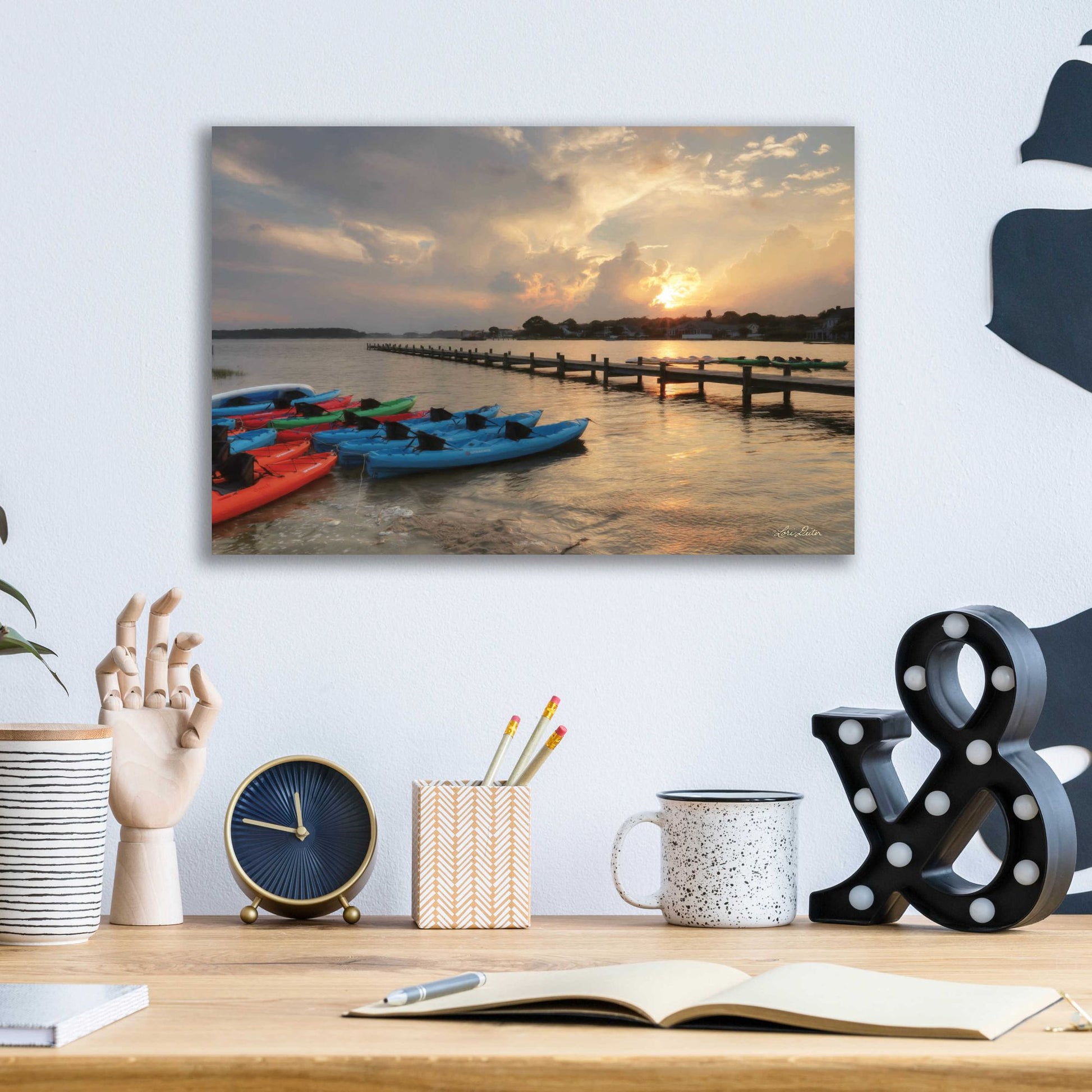 Epic Art 'Bayside Dock' by Lori Deiter Acrylic Glass Wall Art,16x12