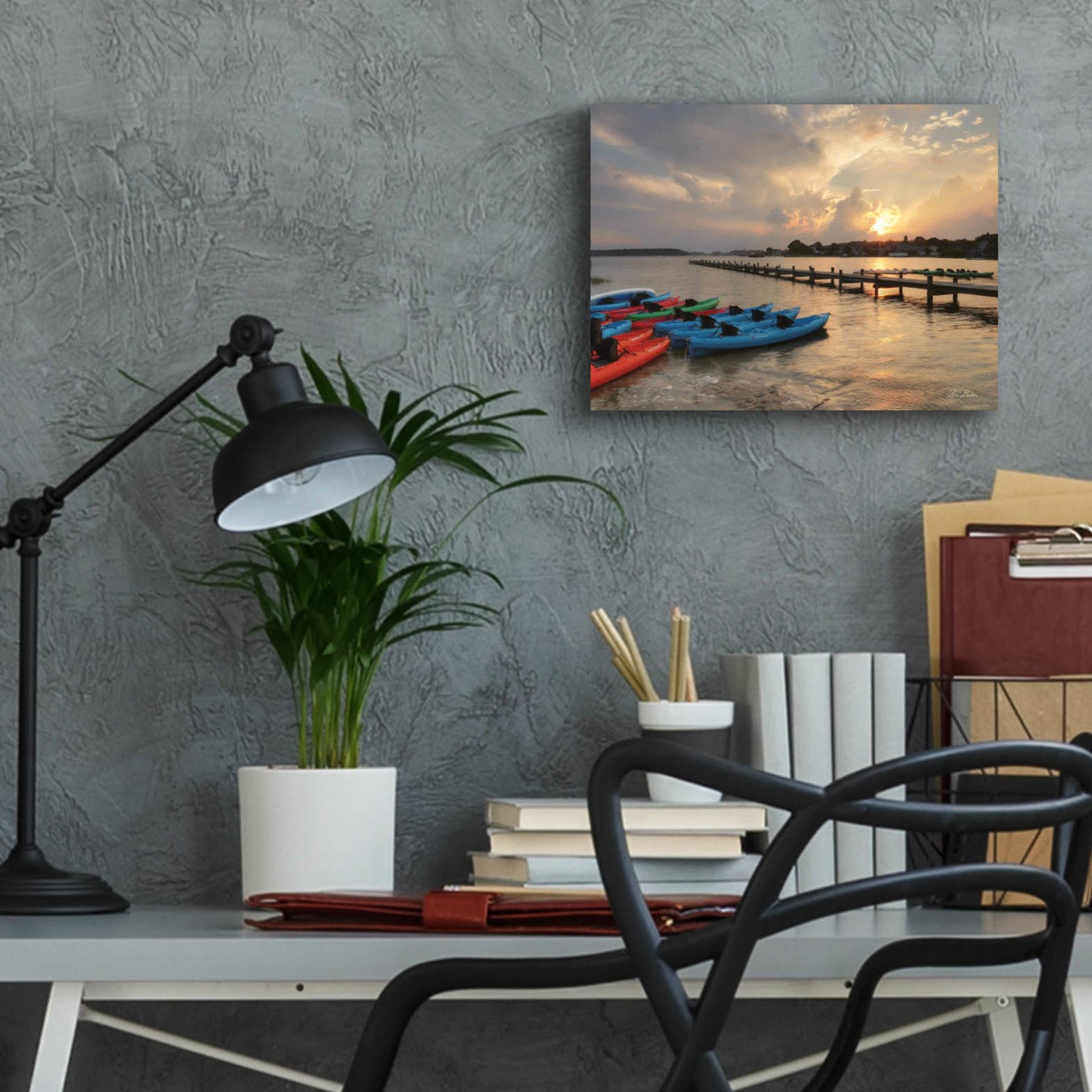 Epic Art 'Bayside Dock' by Lori Deiter Acrylic Glass Wall Art,16x12