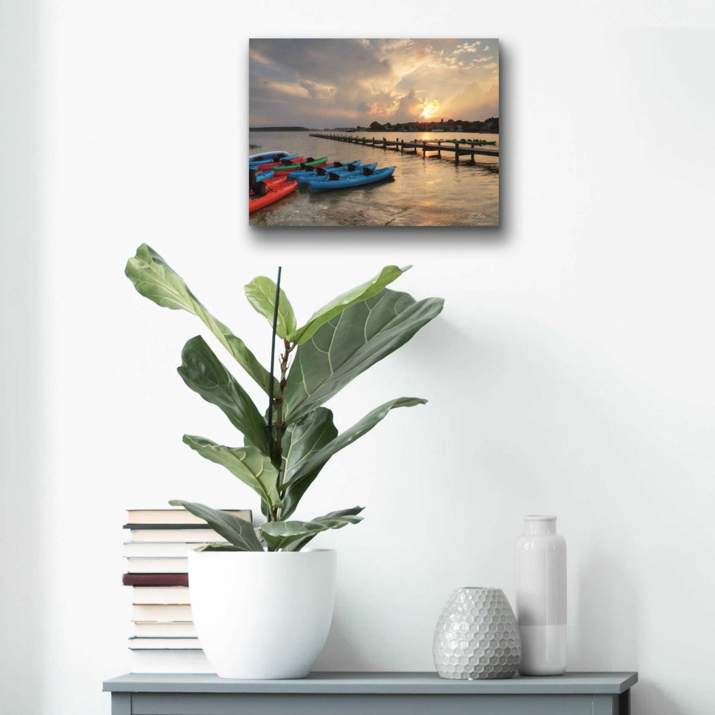 Epic Art 'Bayside Dock' by Lori Deiter Acrylic Glass Wall Art,16x12