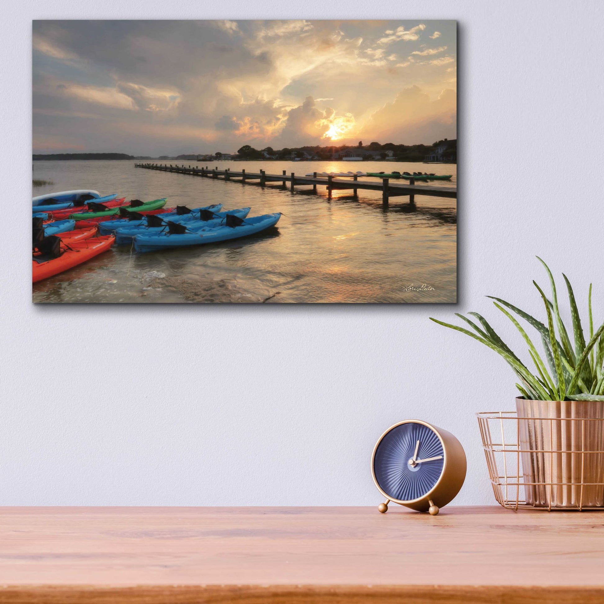 Epic Art 'Bayside Dock' by Lori Deiter Acrylic Glass Wall Art,16x12